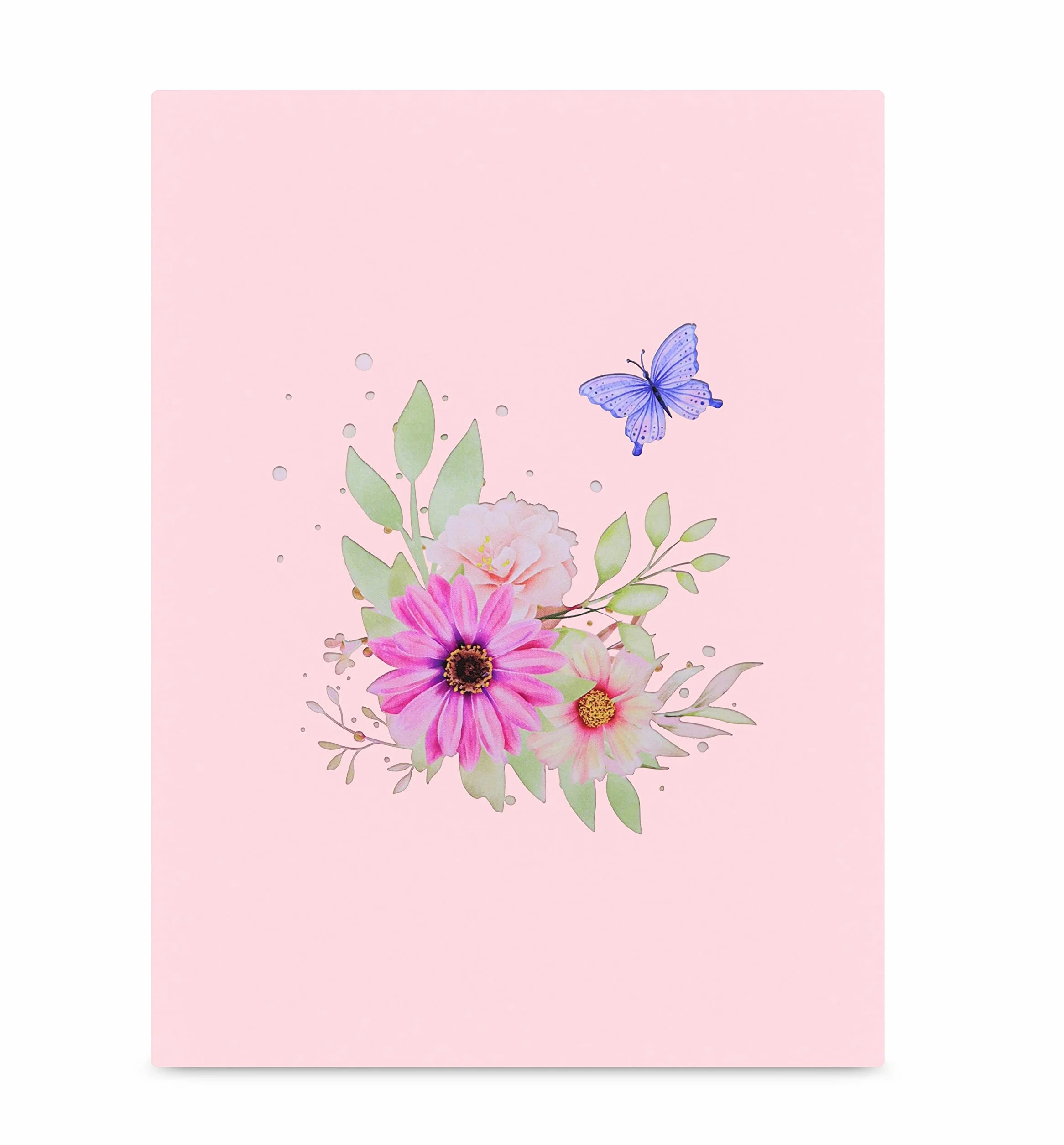 MOKIO Biglietto Fiore Pop-Up 3D con Farfalla – Biglietto Regalo Floreale con Busta