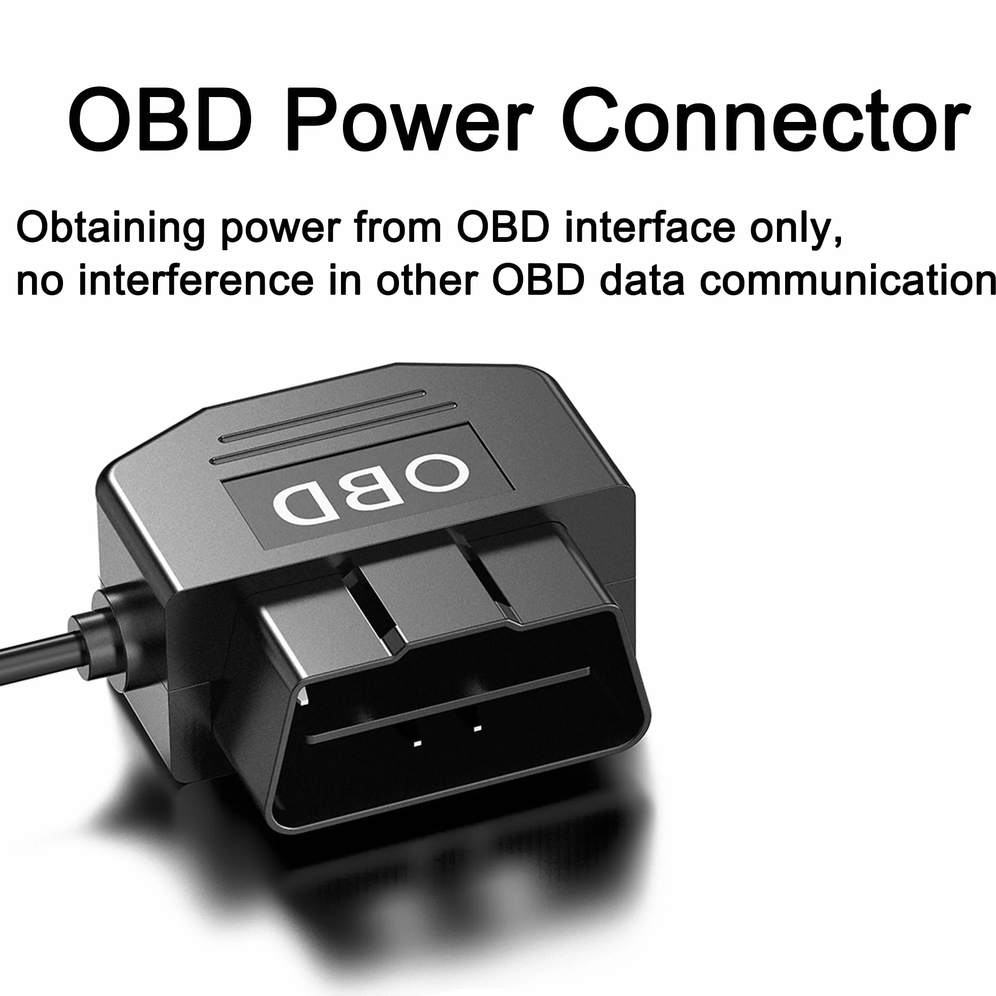 OBD Power Cable for Dash Camera, OBD2 to USB C Adapter, 12-24V to 5V 3A, 24h Parking Mode with Switch, 3.5M