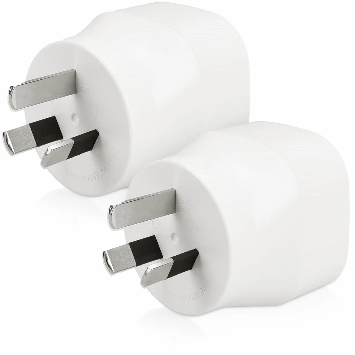 kwmobile Adattatore universale Australia Tipo I - 2x Adattatori da viaggio presa Tipo-I - bianco