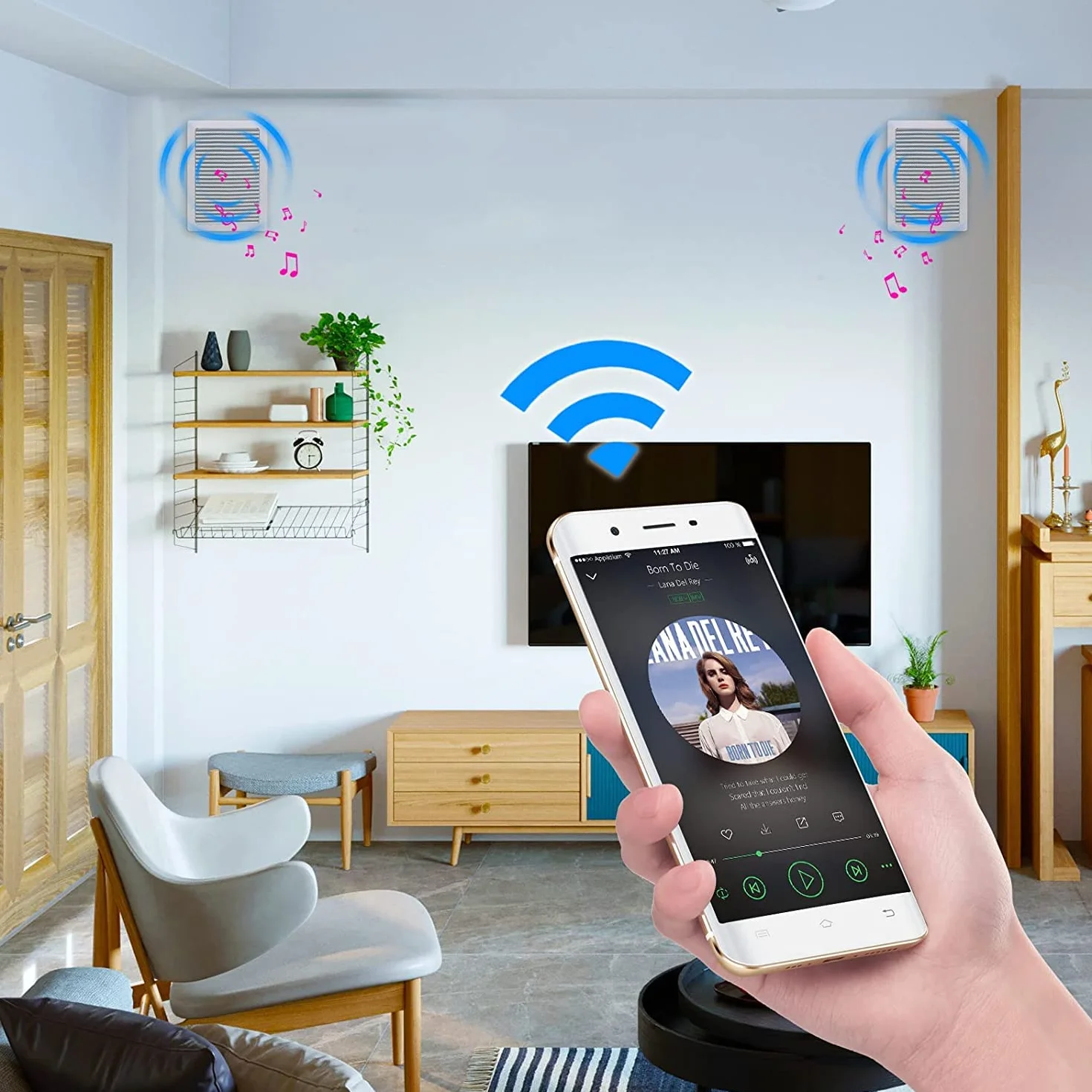 Herdio 5.25 Pollice 2-Way Bluetooth Altoparlanti Soffitto Parete Interno/Esterno Coppia