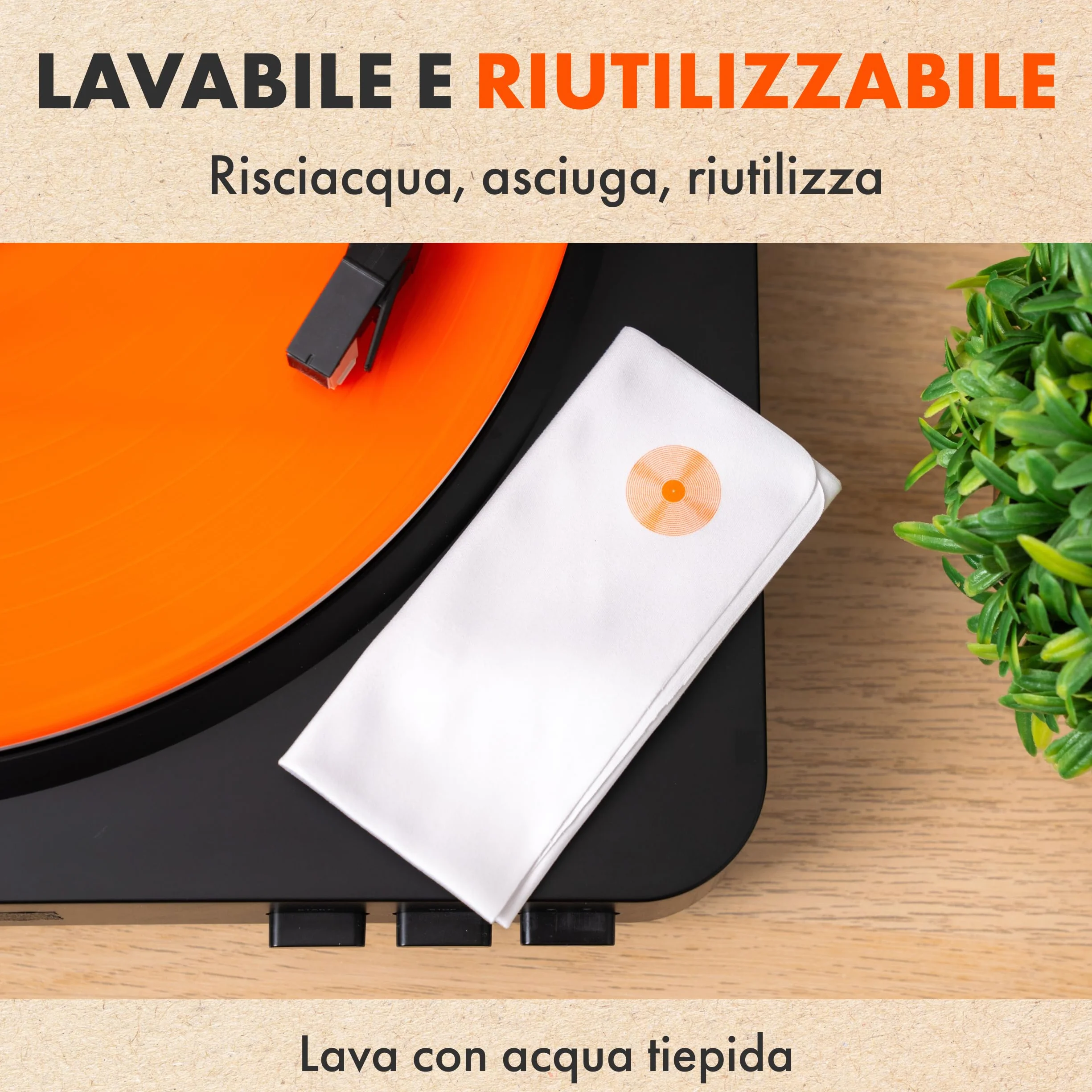 SPINCARE Panni Antistatici Per Dischi In Vinile Microfibra 24x16,5 cm