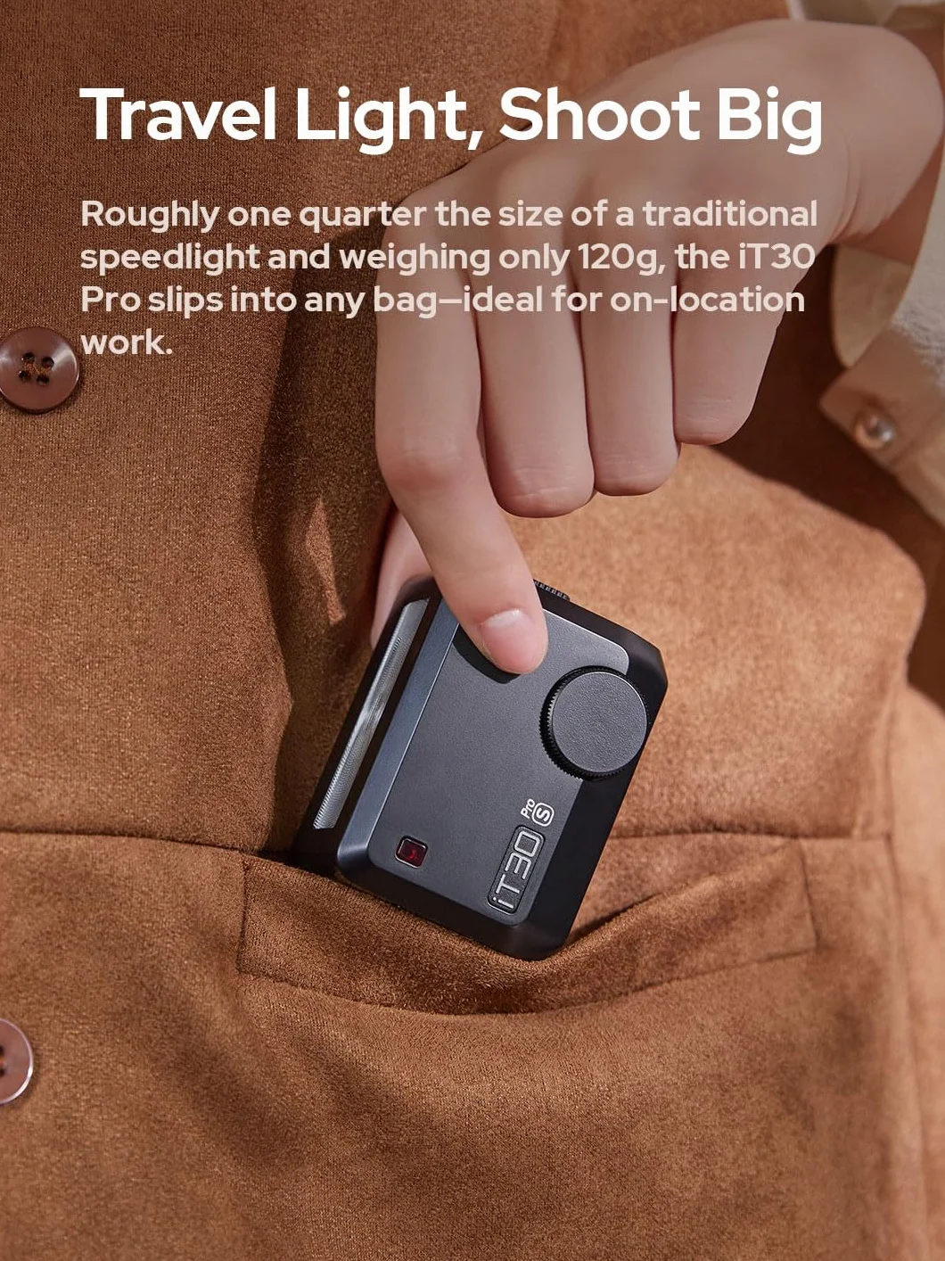 Godox iT30 Pro Flash Mini TTL per Fotocamere Leica, Wireless 2.4G HSS 1/8000s Touchscreen, Ricaricabile Nero