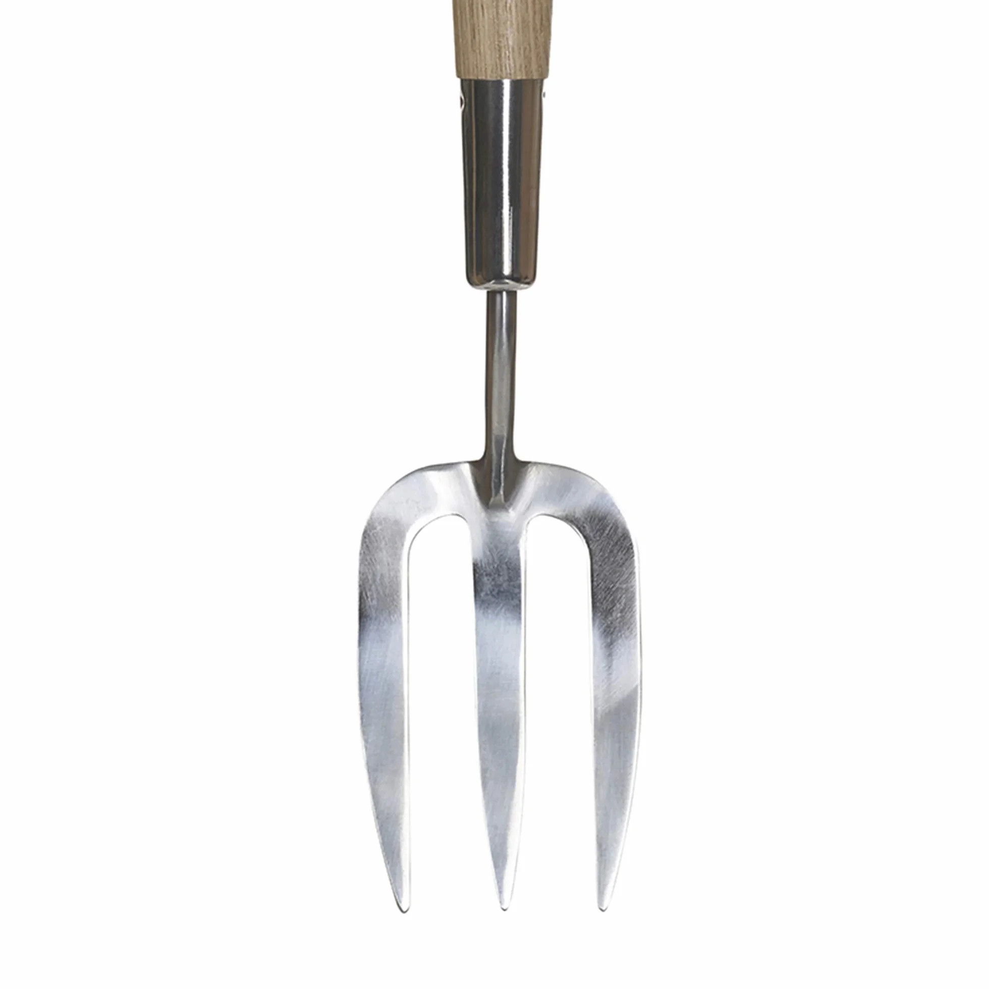 Kent & Stowe Forchetta lunga da giardino – Forcone giardinaggio in acciaio inossidabile, rastrello con manico lungo in frassino, lunghezza: 58,5 cm