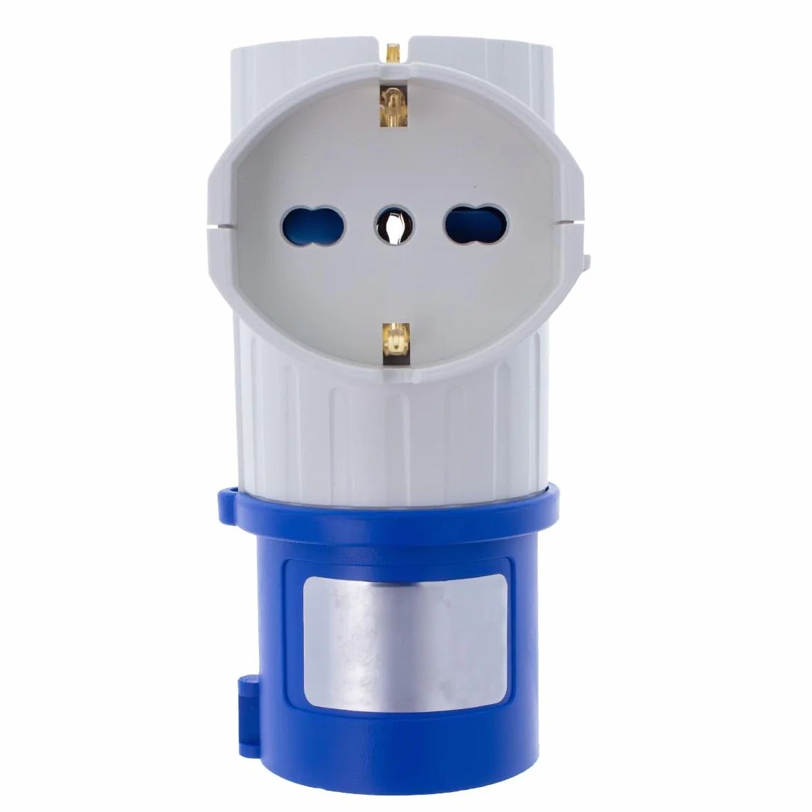 A2ZWORLD, Adattatore Spina Industriale CEE 2P+T 16A 250V + 3 Prese Schuko/Bipasso/EU, Prodotto Versatile, Bianco