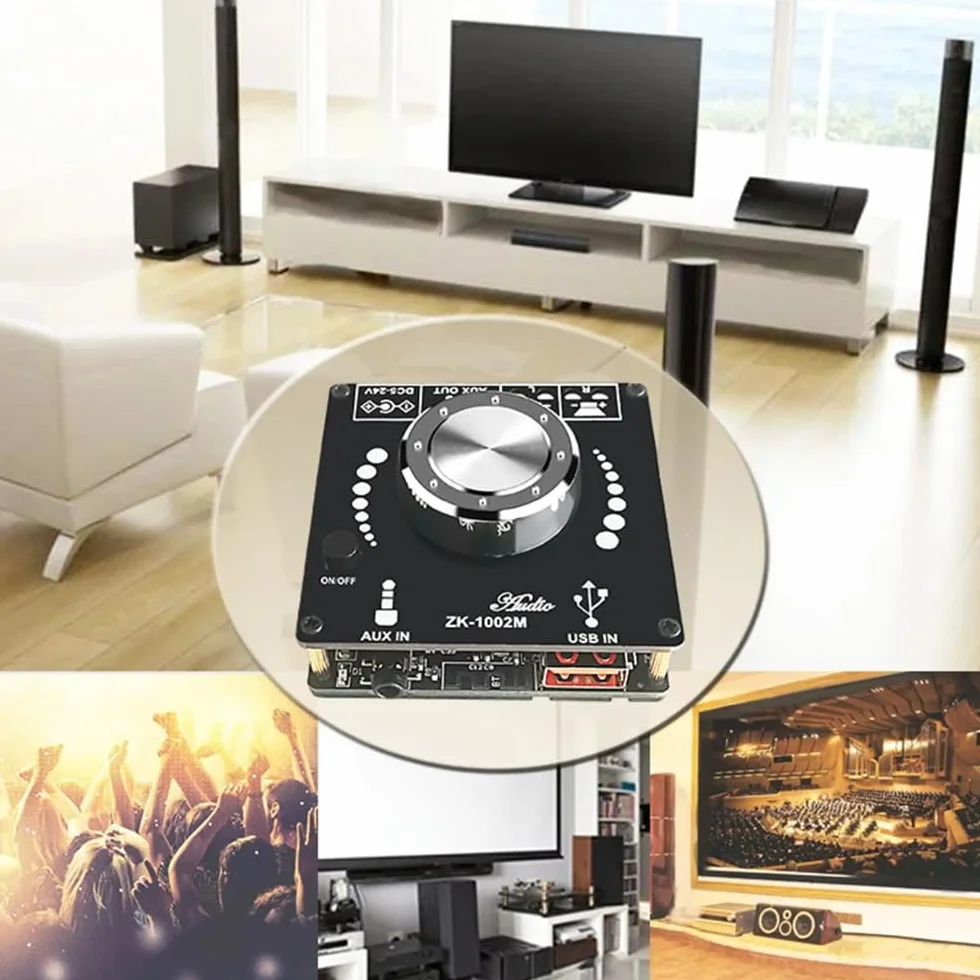 DollaTek Scheda amplificatore audio Bluetooth 5.0 100W x2 Stereo Home Theater AUX USB