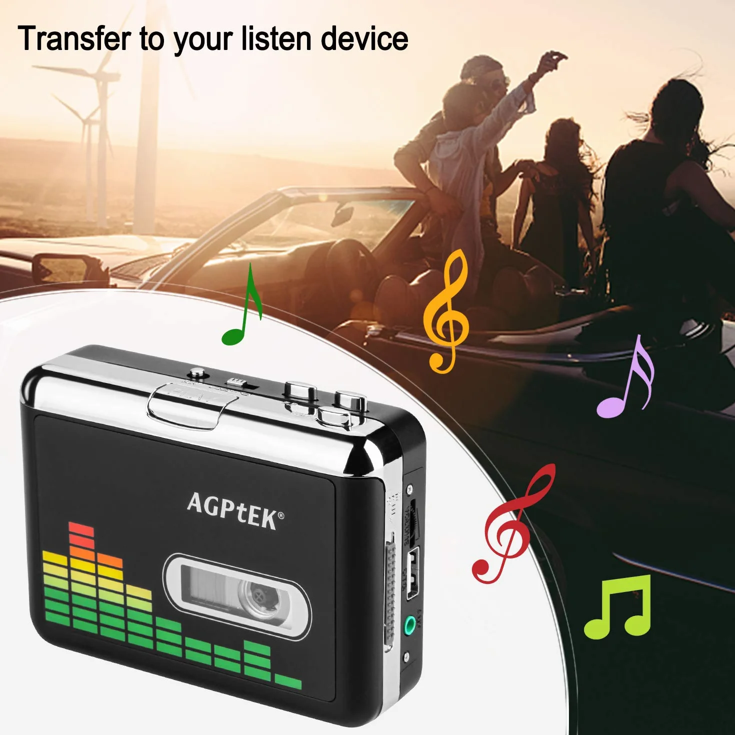 MYPIN Registratore a Cassetta Lettore MP3 Convertitore USB