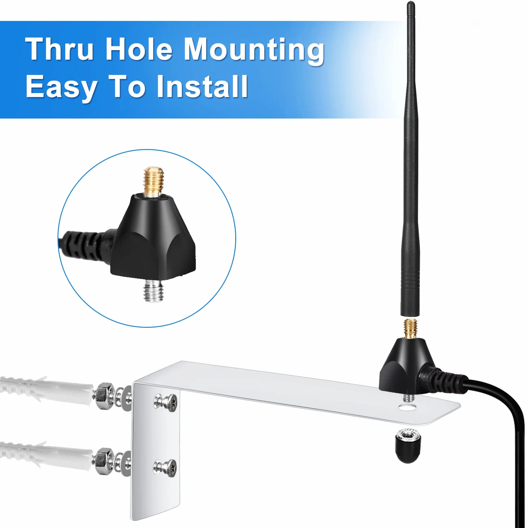 Antenna Apertura Cancello 433,92 MHz Ricevitore Lunga Distanza 3 m Cavo Bassa Perdita Compatibile con All Summer GTO Mighty Mule