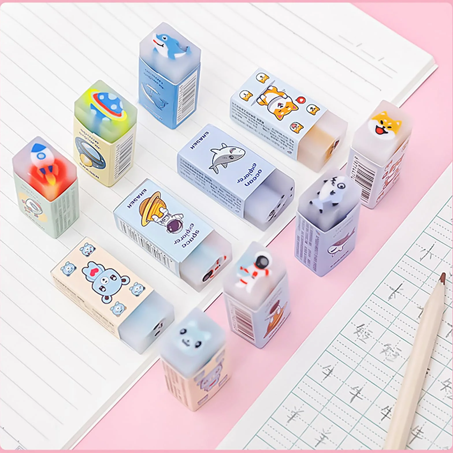 Kawaii Gomme Cancellare 18 Pezzo, Gomme Creative, Regali Studenti, Bomboniere, Premi Compiti