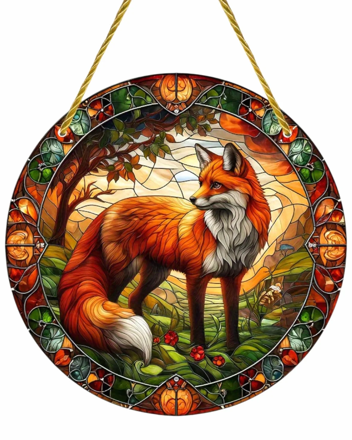 1 pezzo Acchiappasole, Acchiappasole a Forma di Colibrì, Acchiappa Sole da Appendere, Pendente Colorato Acrilico, Acchiappaluce Finestra Colibrì, per Salotti, Finestre, Giardino(Volpe)