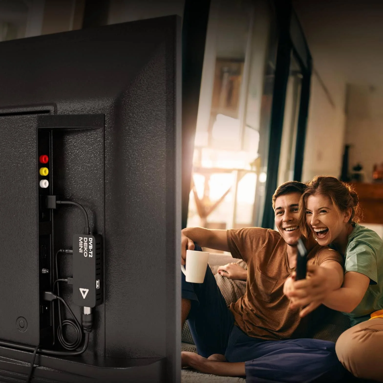 DVB-T2 Decoder PVR HEVC Deko TV MINI Stick WiFi 2in1