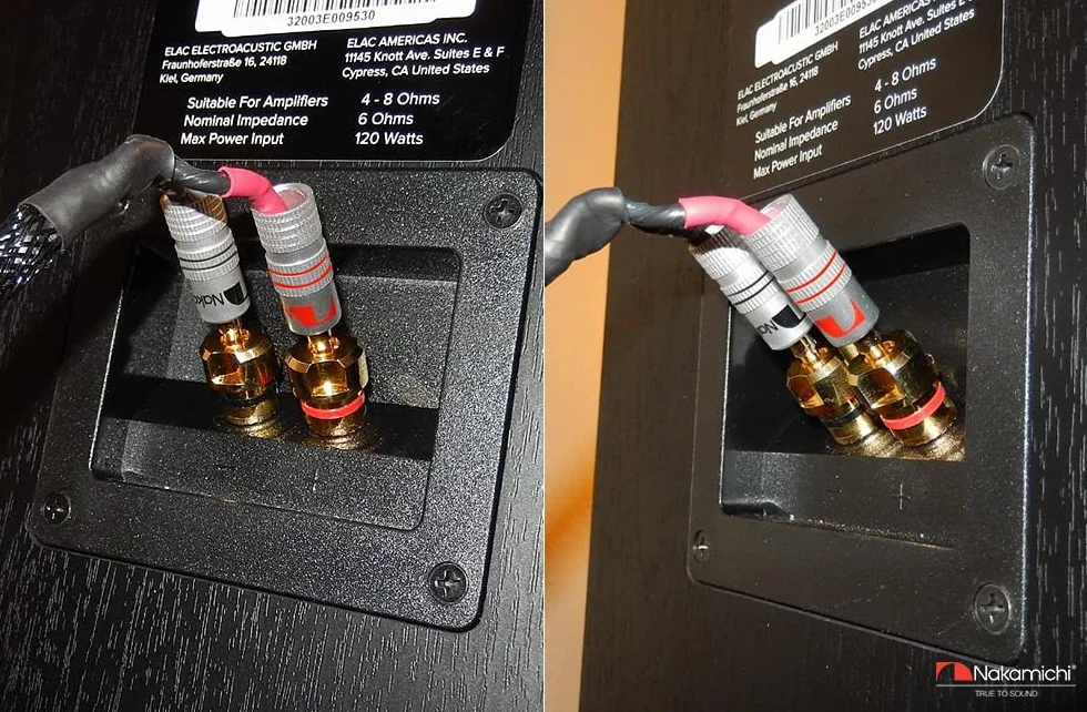 Nakamichi connettori a banana 12-18 AWG 4 mm placcati oro 24 K per altoparlanti HiFi 8 pezzi