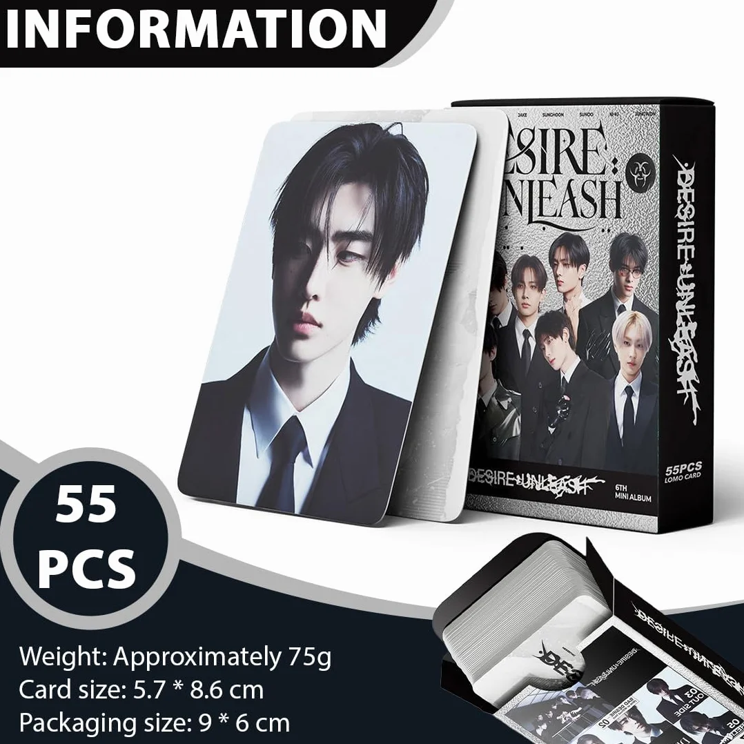 Enhypen Photocards, 55 pezzi Lomo Carte, Album Merch per Fan (B)
