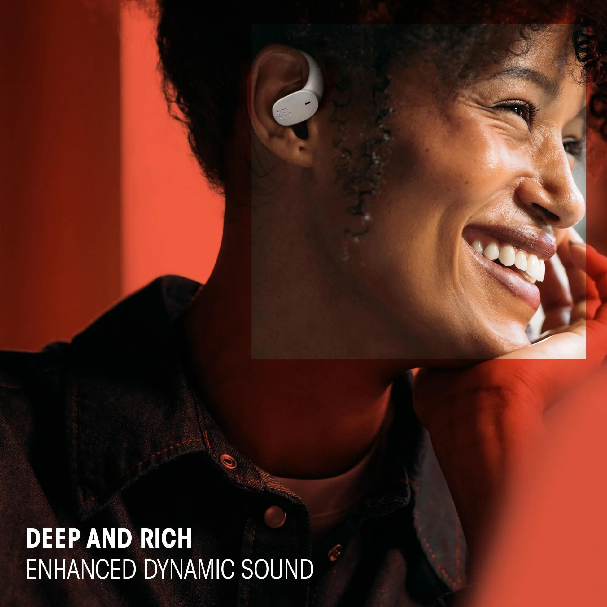 JBL Sense Lite Cuffie Open-Ear True Wireless, Tecnologia OpenSound, 32H Autonomia, IP54, Nero