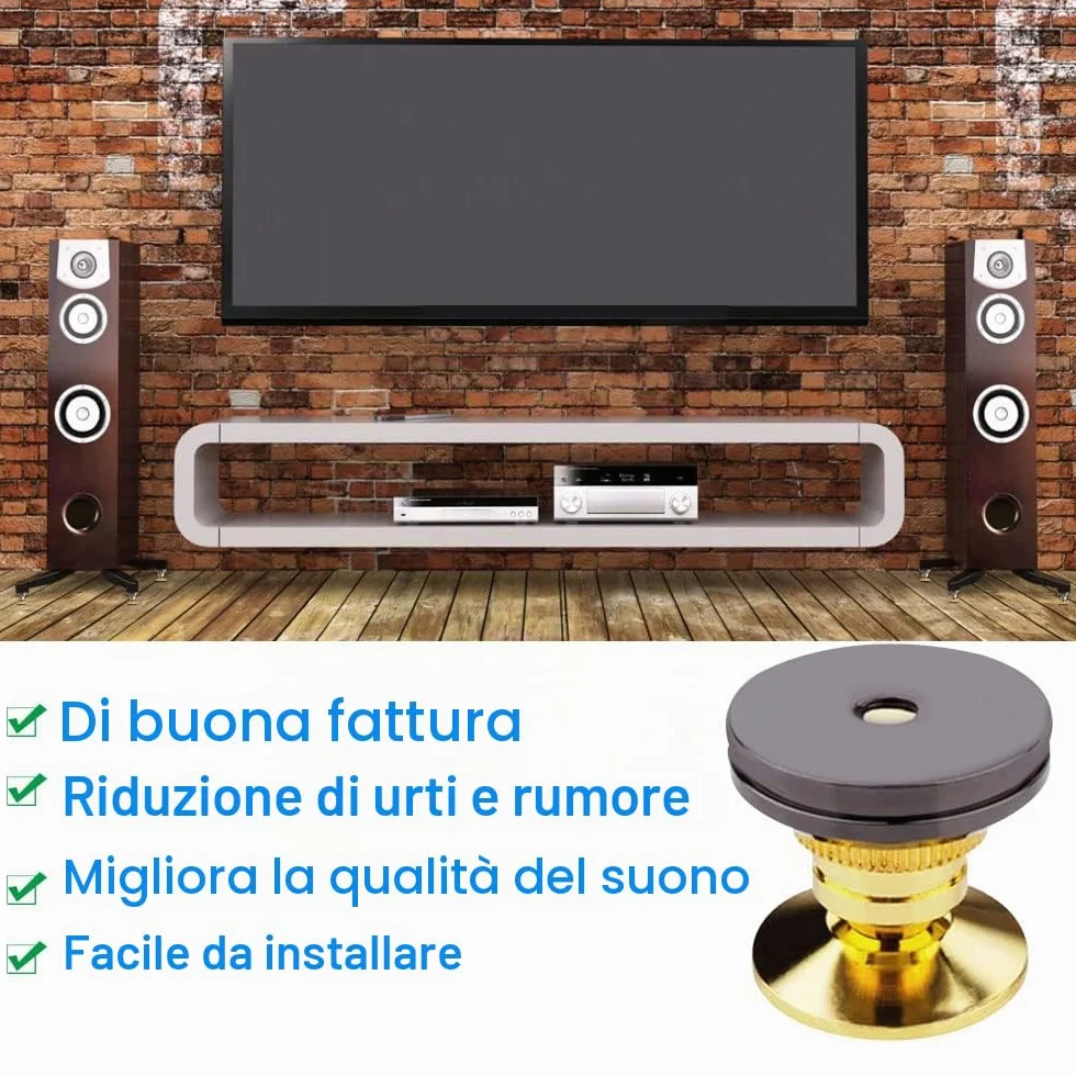 Piedini per Altoparlanti Isolamento a Punta 28x25mm Set 4 Pezzi per Amplificatore Lettore CD DVD