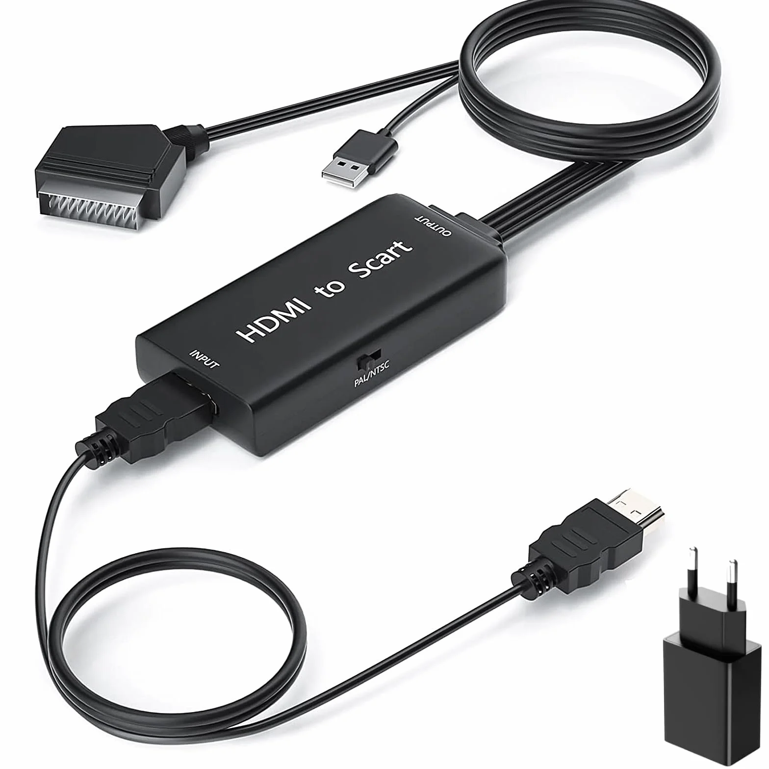 Convertitore HDMI a SCART Adattatore 1080P Video Audio per HDTV
