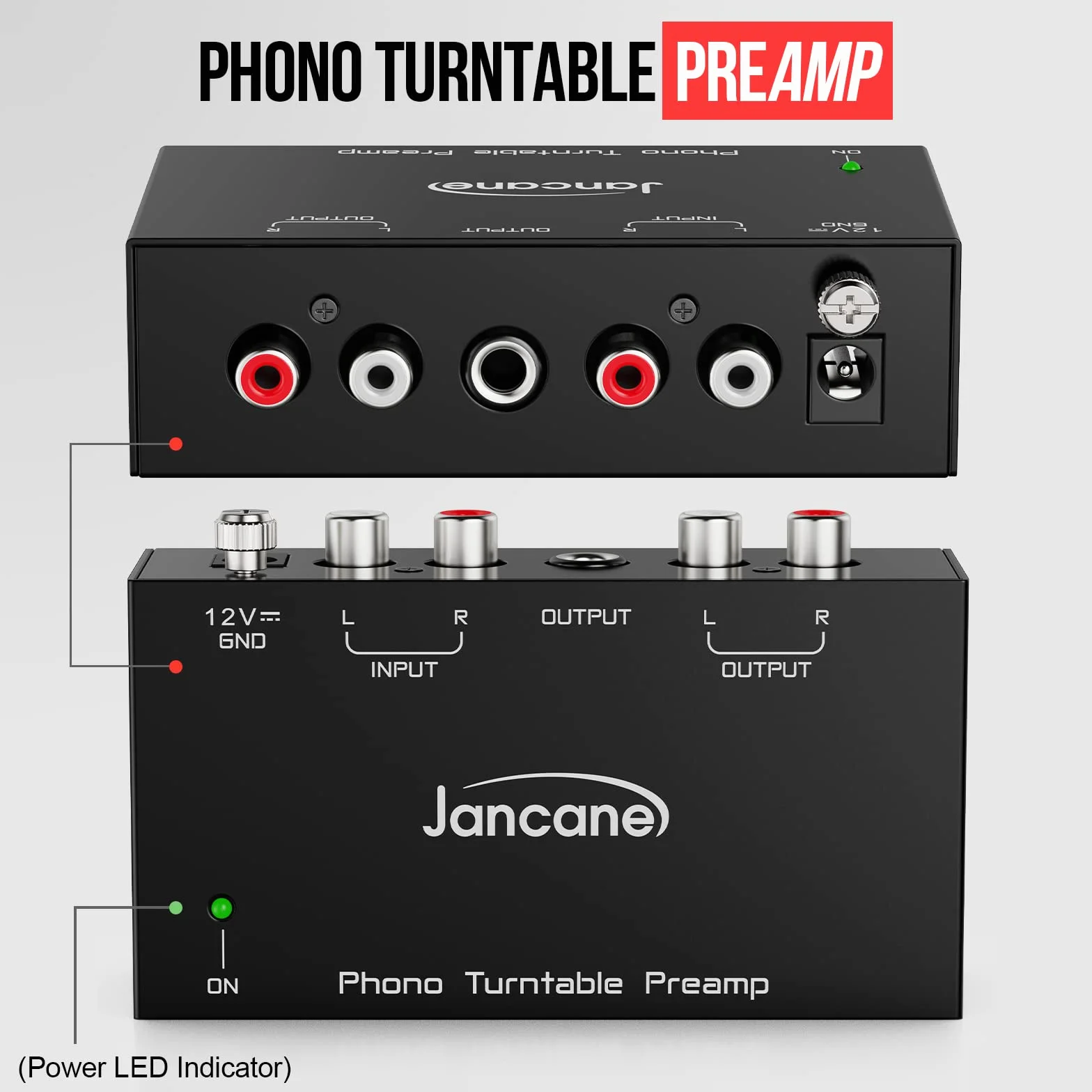 Preamplificatore Phono Giradischi stereo RCA TRS 12V