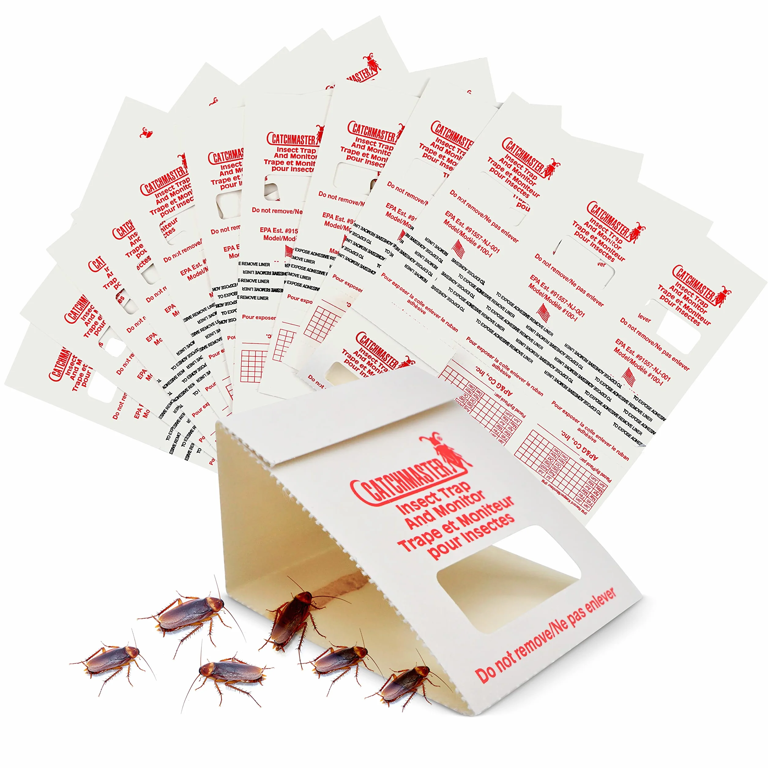Catchmaster 100i - Trappole per Scarafaggi 30x | Senza Veleno | Disinfestazione con Esche Adesive Integrate | Efficace Contro Blatte Germaniche, Grilli e Ragni