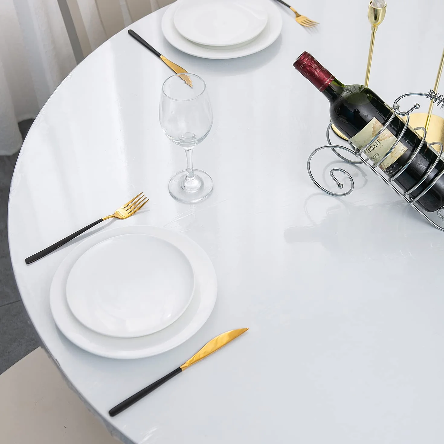 Tovaglia ovale in vinile trasparente impermeabile 106 x 152 cm