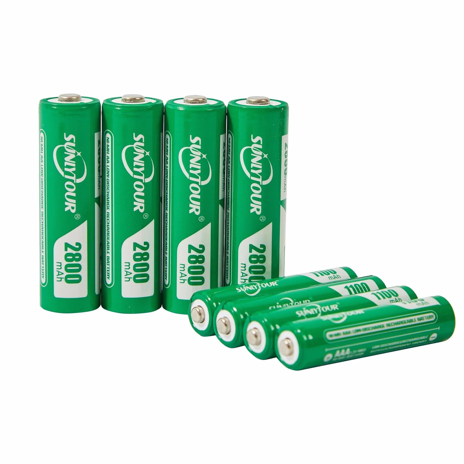 SUNLYTOUR 2800mAh Ni-MH AA Batteria 1100mAh AAA Batteria Caricabatterie 4 Piles