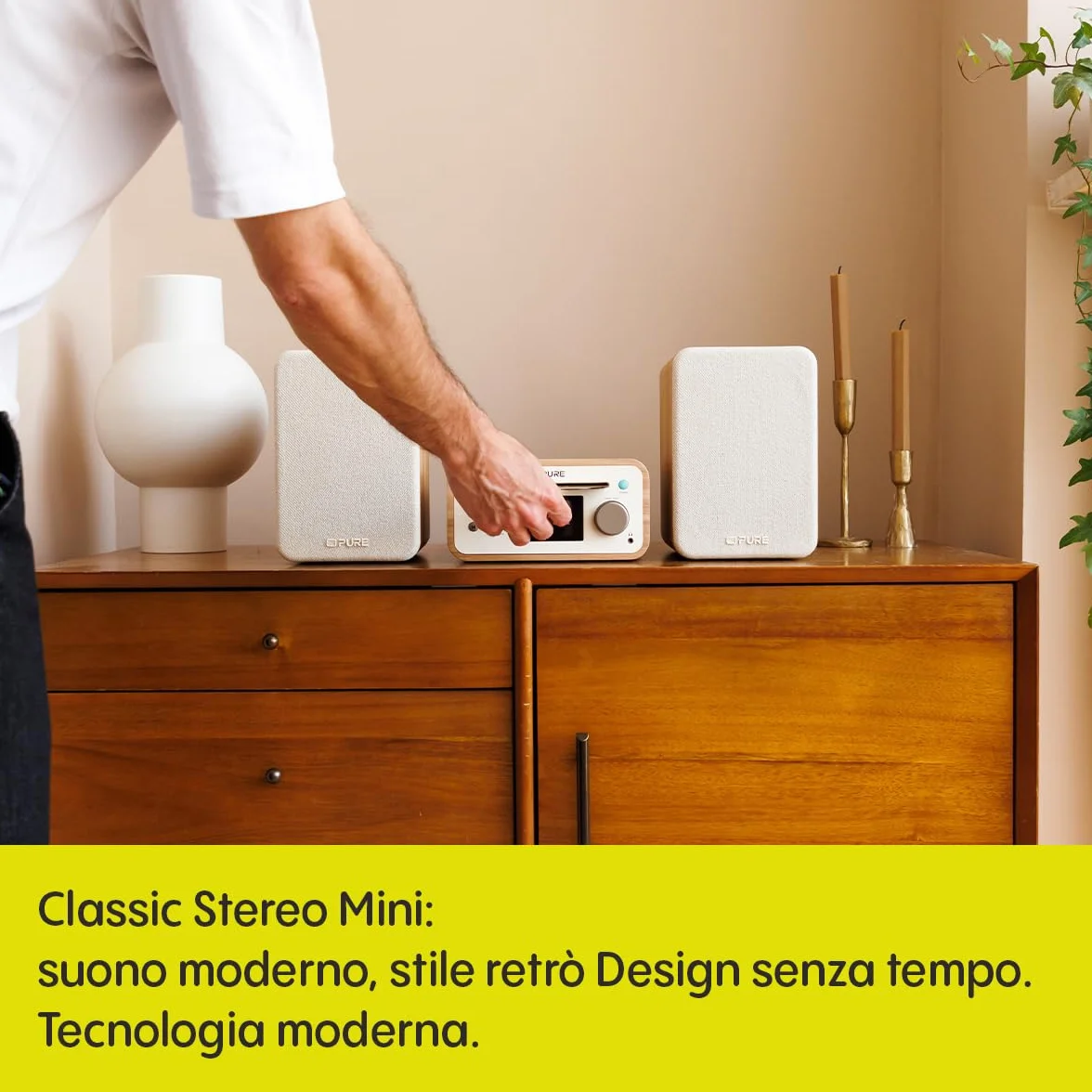 Compatti Mini Stereo Bluetooth Hi Fi 254591 CLASSIC Cotone Bianco