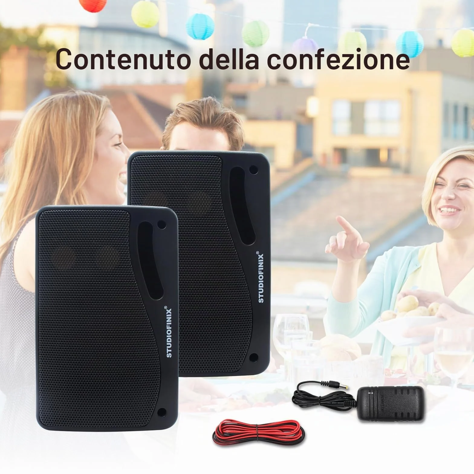 STUDIOFINIX Altoparlanti Bluetooth 200W 3 Vie 3,5 Pollici Impermeabili Marine con Montaggio a Parete Nero