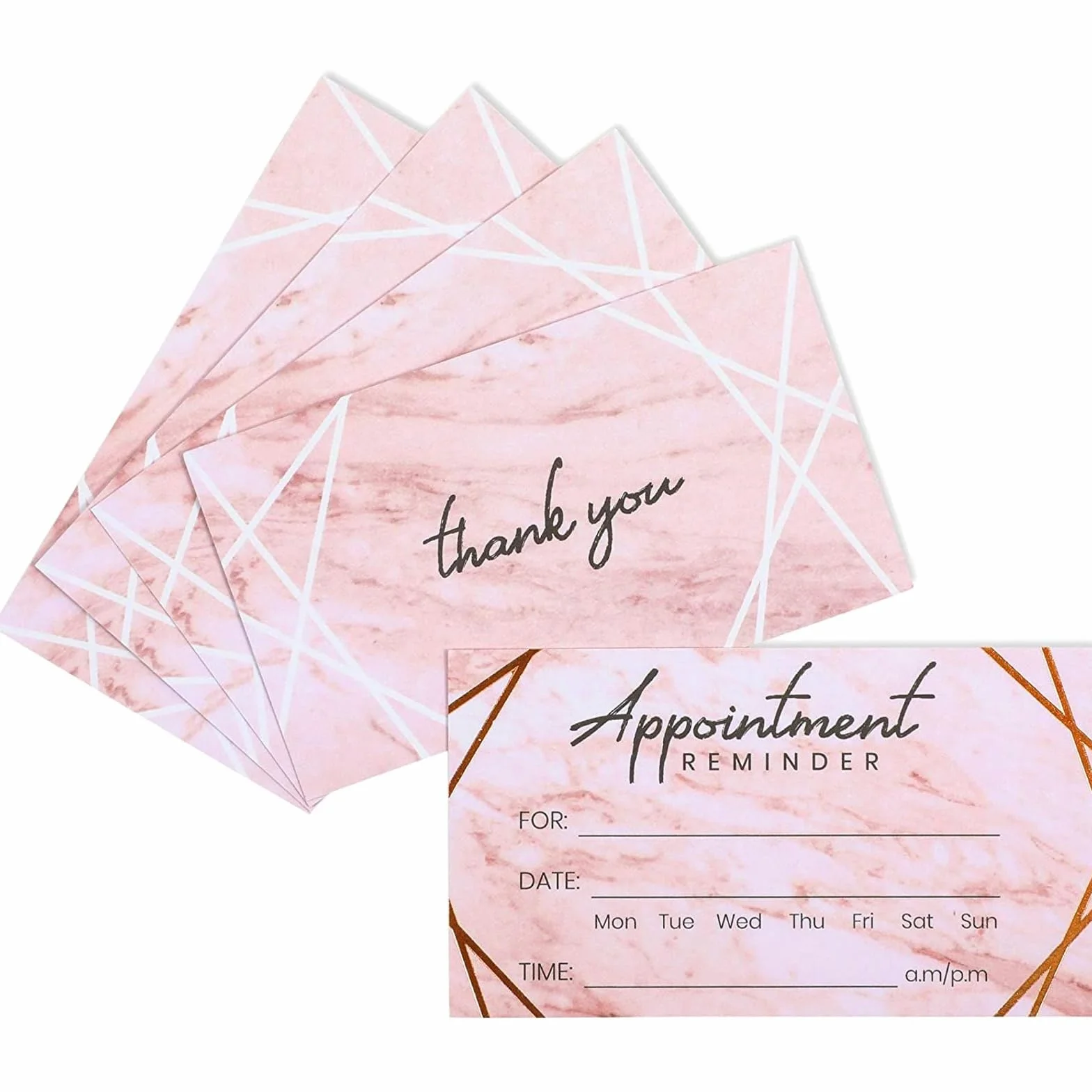 Pipilo Press Schede promemoria appuntamenti 8,9 x 5,1 cm marmo laminato oro rosa confezione da 100