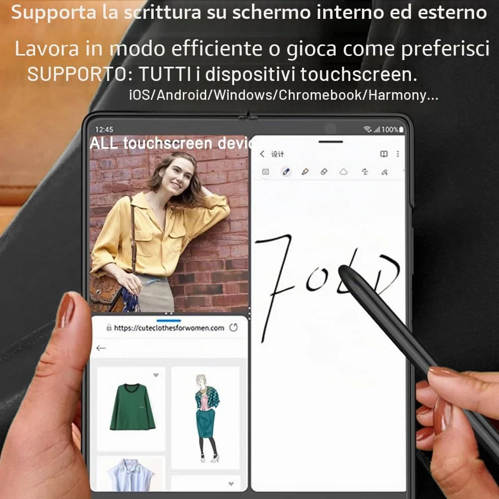 Penna Stilo Universale per Tablet, Samsung, Z Fold5/Fold 4/Fold 3