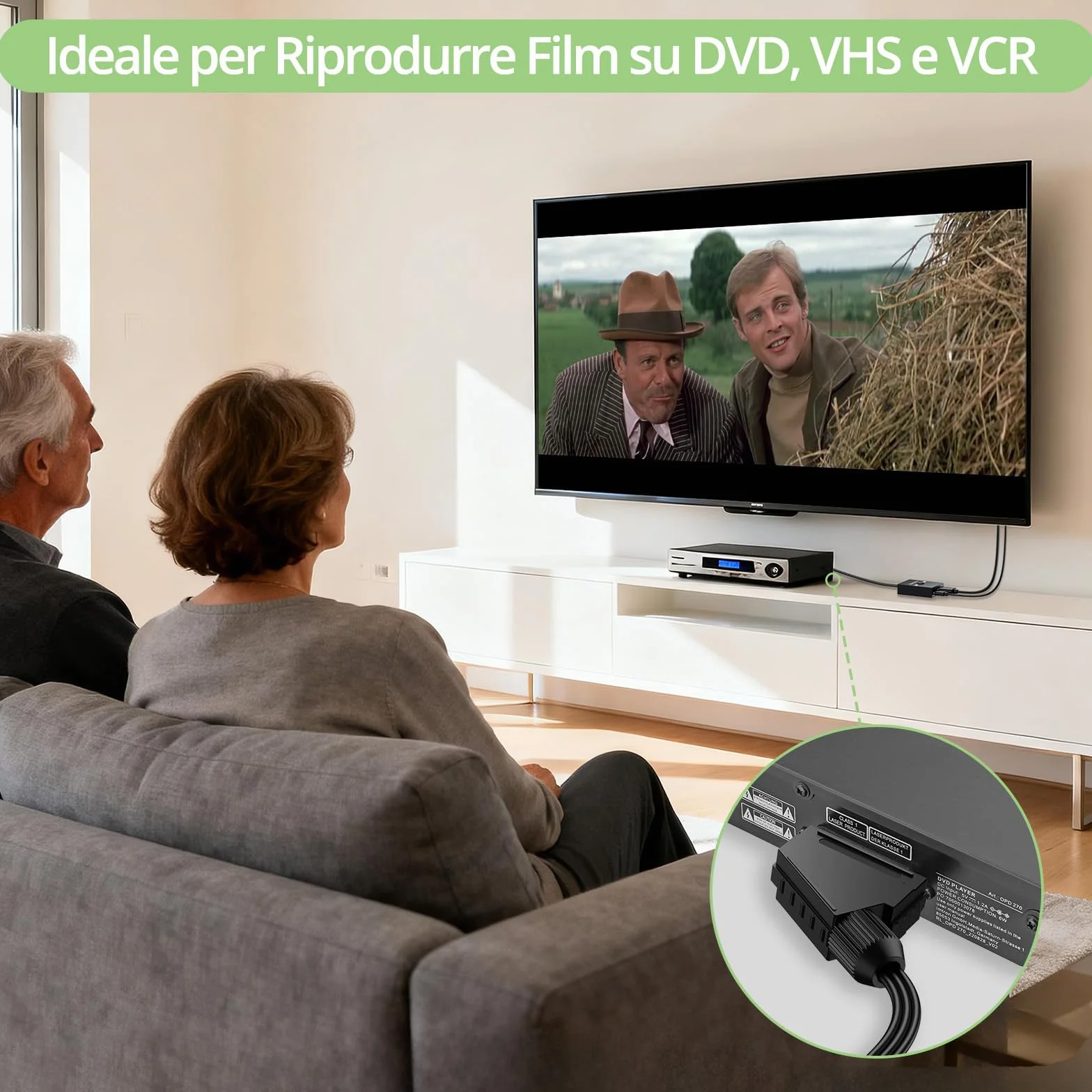 Convertitore SCART a HDMI 1080P 150 cm Commutazione Aspect Ratio 4:3/16:9