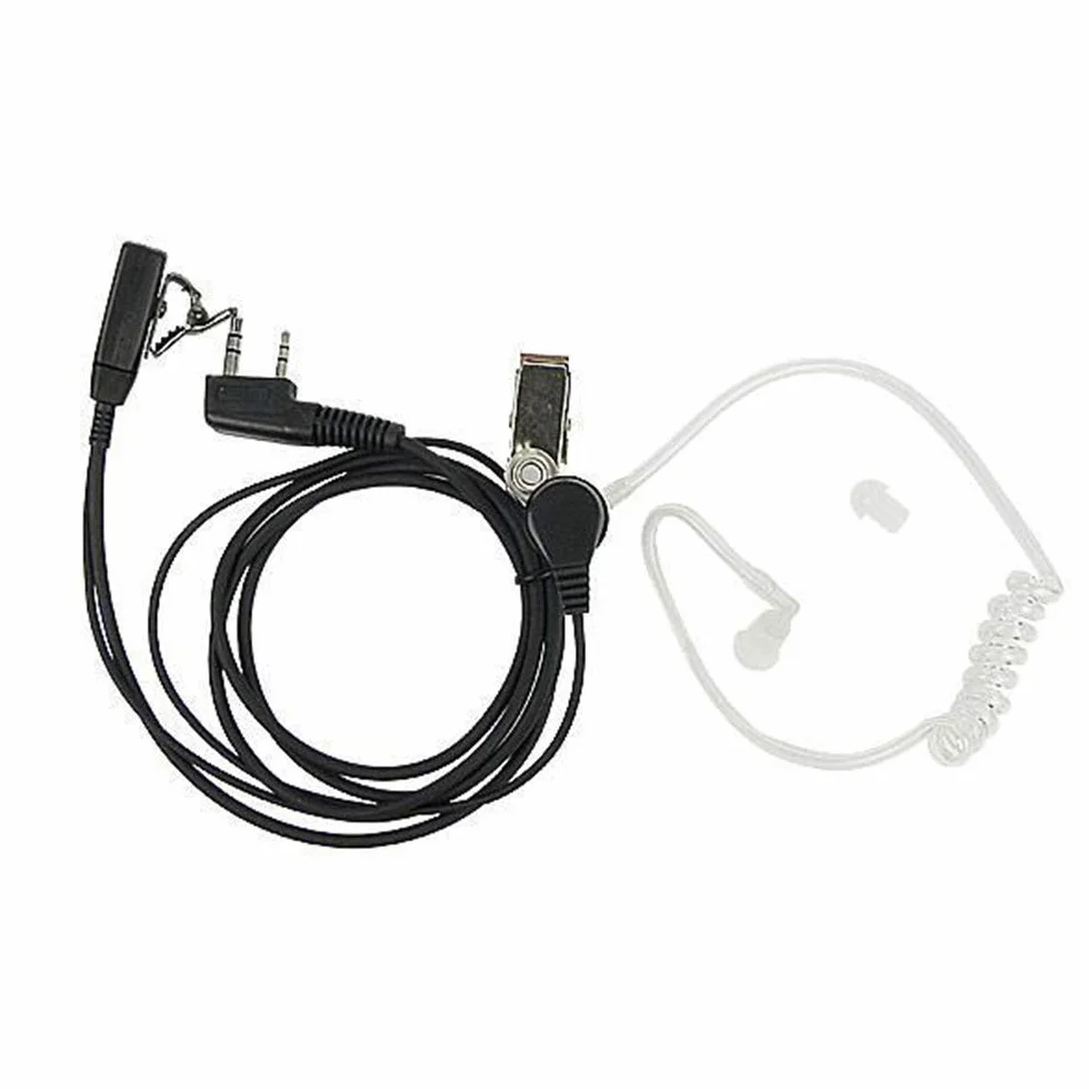 BaoFeng Auricolare a 2 pin con microfono PTT per radio a 2 vie Kenwood Puxing UV-5R 888S (confezione da 2)