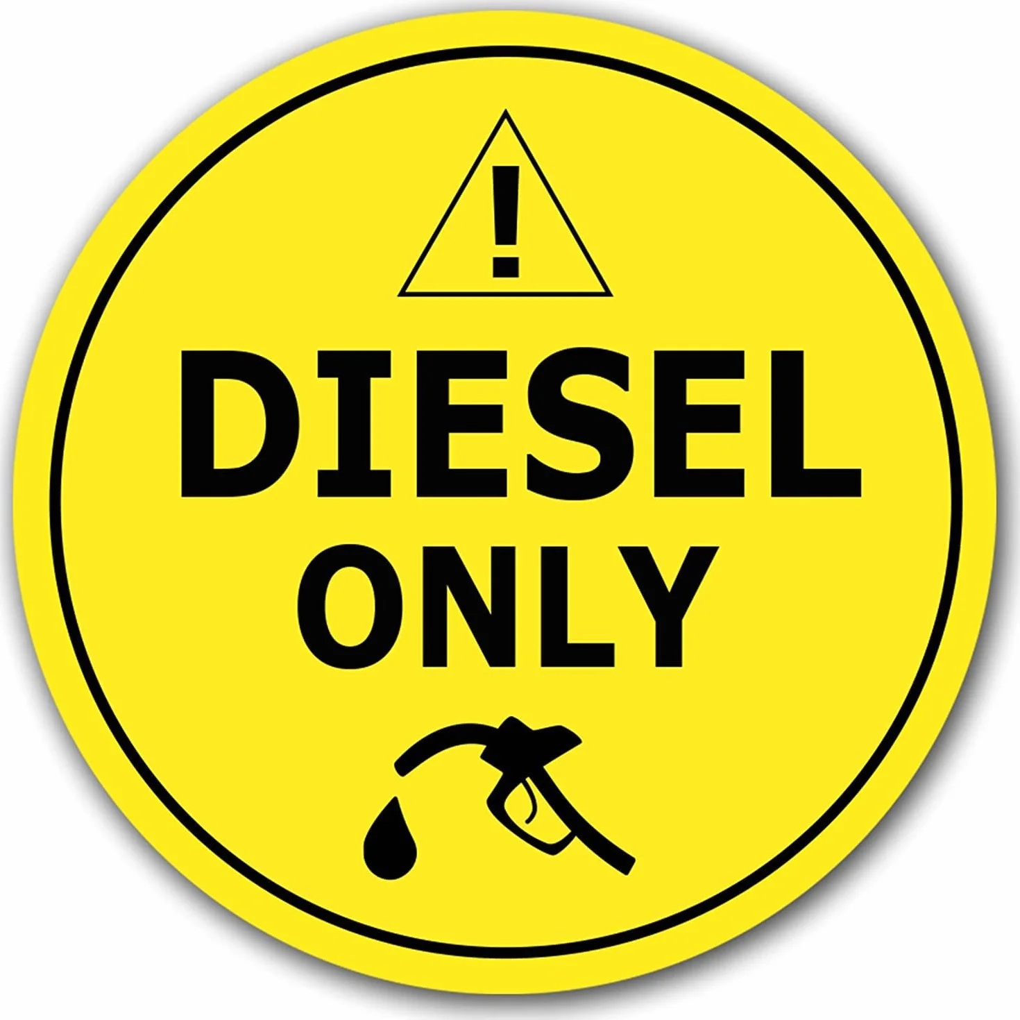 5 adesivi per serbatoio solo diesel, diametro 9,5 cm, con protezione UV per esterni e interni