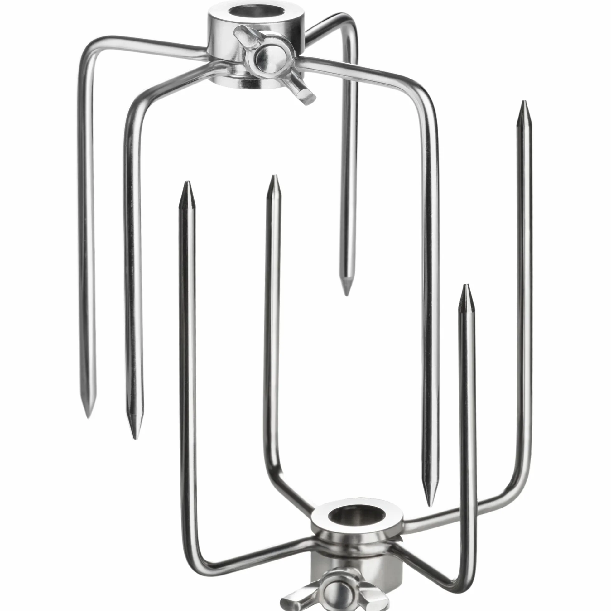 Praknu 2 Morsetto per Spiedo da Girarrosto 12mm - Forchettone Fermacarne da Arrosto Acciaio Inox - Fissaggio della Carne - Lavabile in Lavastoviglie