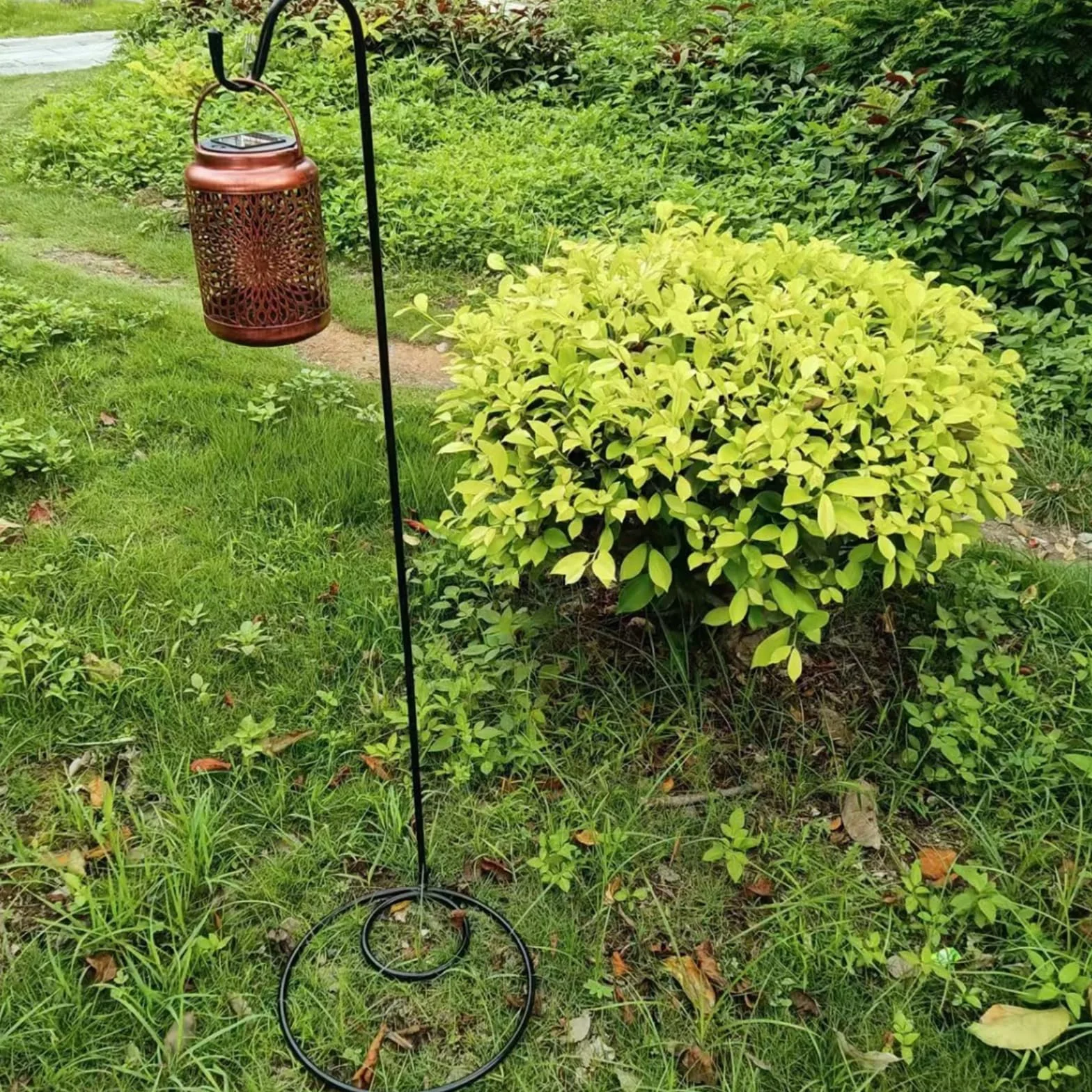 Baoblaze 2 Pezzi Supporti Tipo Gancio da Pastore per Esterni con Base Piatta, 120 Cm, Ferro