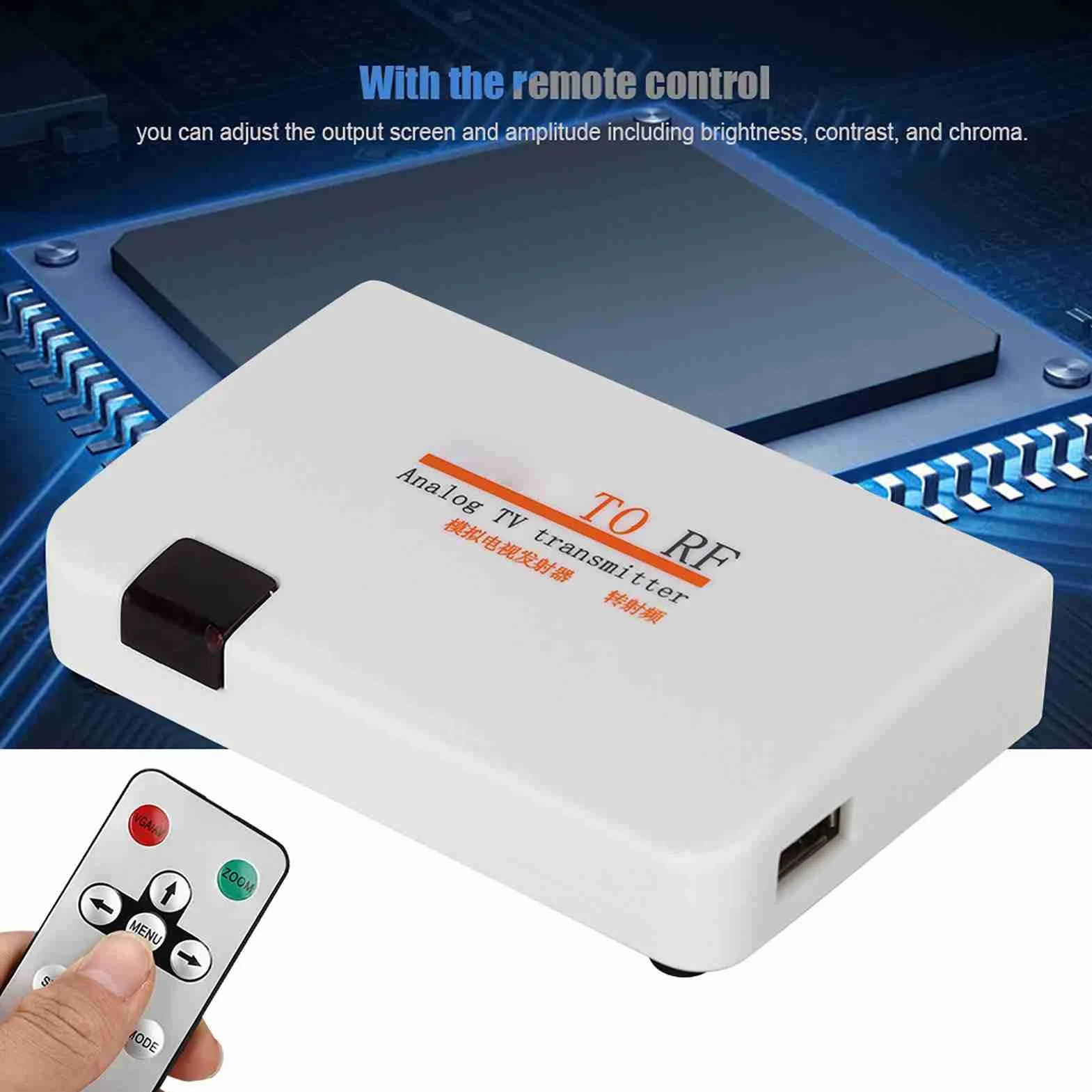 ASHATA Convertitore da HDMI a RF Coassiale per TV, Adattatore con Telecomando, Supporto 480I-1080P