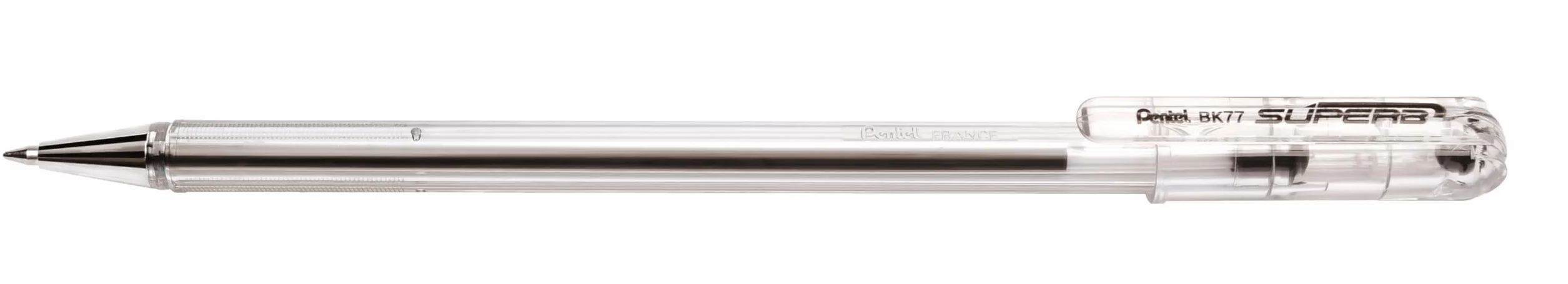 Pentel BK77 Superb penna a sfera punta fine 0,7 mm nero, 3 pezzi