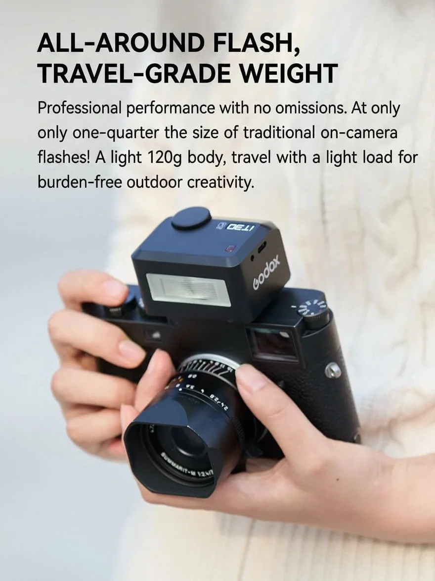 Godox iT30 Pro Flash Mini TTL per Fotocamere Leica, Wireless 2.4G HSS 1/8000s Touchscreen, Ricaricabile Nero