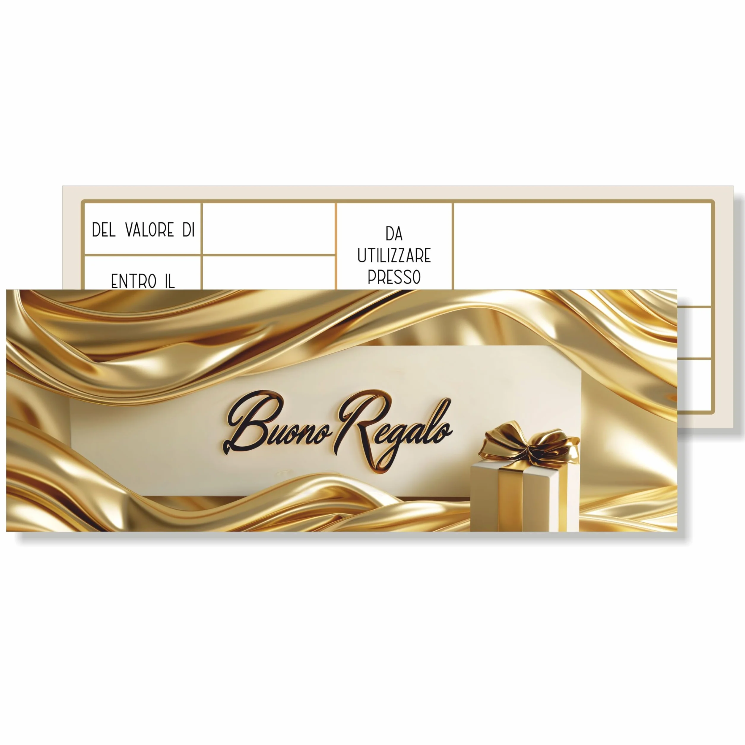 Buoni Regalo con Buste Bianche, Biglietti Omaggio Eleganti, Gift Card Cartoncino da Compilare, Voucher Personalizzabili per Offerte o Sconti Clienti