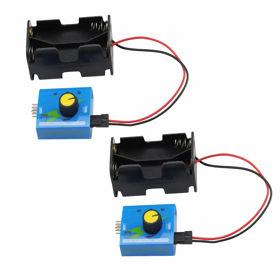 Custodia portabatterie 4 celle 6V AA connettore 2P JR servo tester 3 canali motore ESC modulo per elicottero auto barca robot
