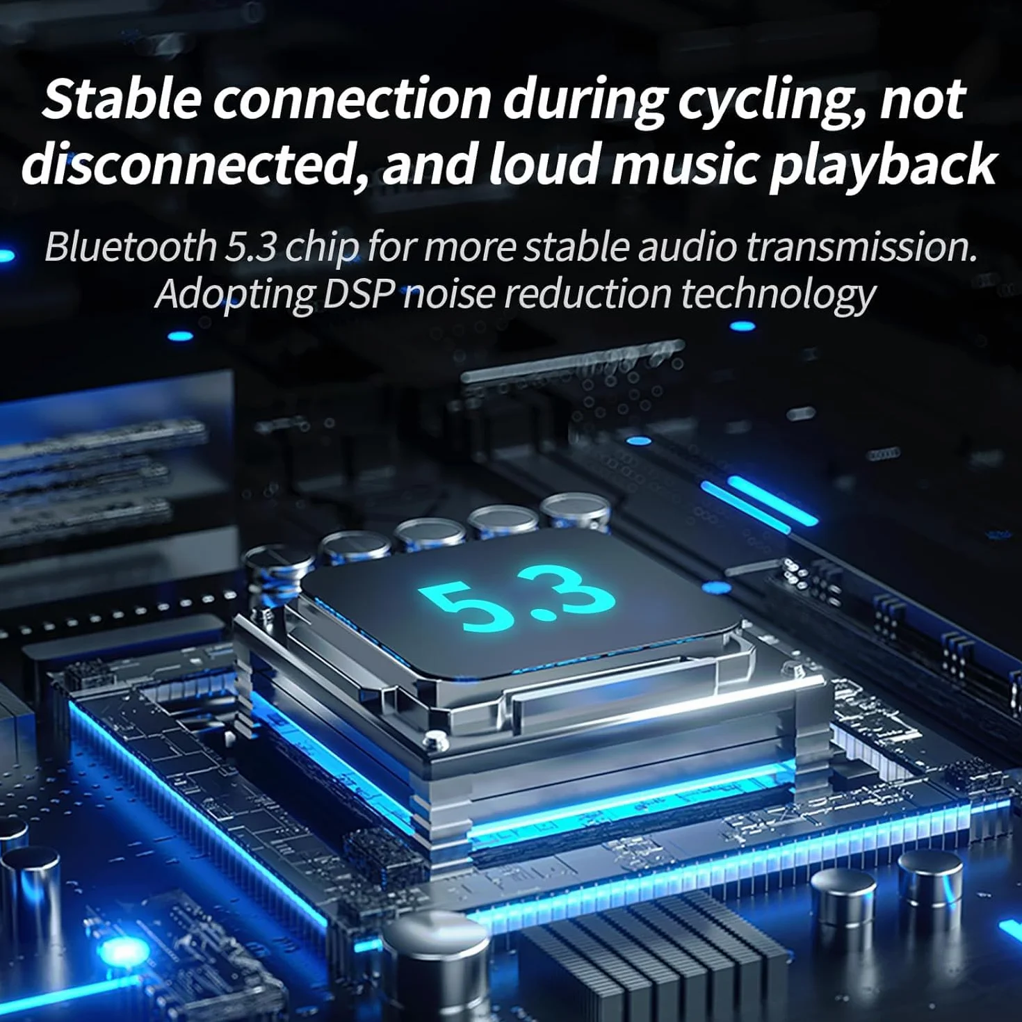 DSTELIN Casco Moto Auricolare Bluetooth 5.3 IPX7 Impermeabile con Riduzione del Rumore FM CVC Nero