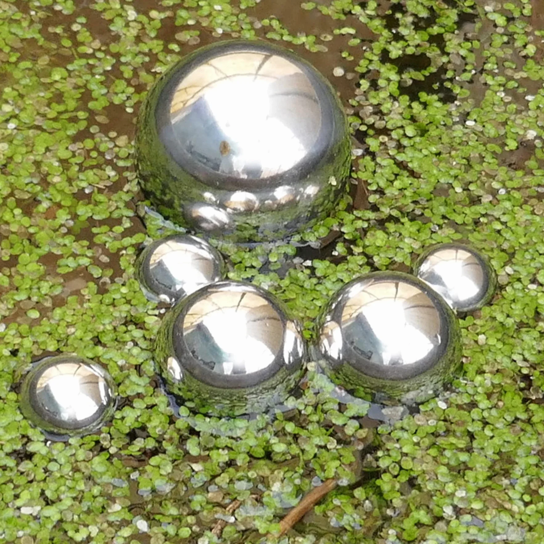 Palline decorative per laghetto, in acciaio inox, per decorazioni da giardino
