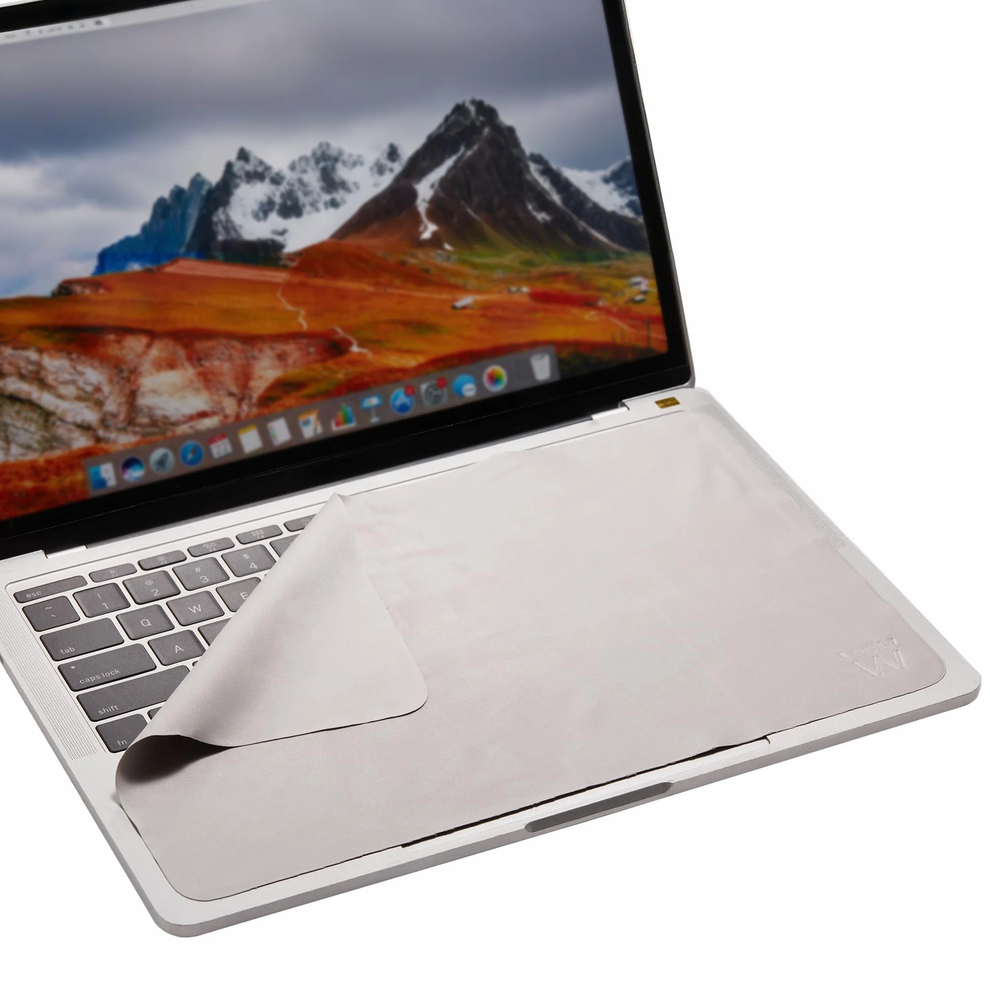 Ewent Fodera in Microfibra e Panno 2-in-1 per Pulizia Laptop 13/15/16 pollici Antistatico Ultra Morbido Grigio 29x18,6 cm
