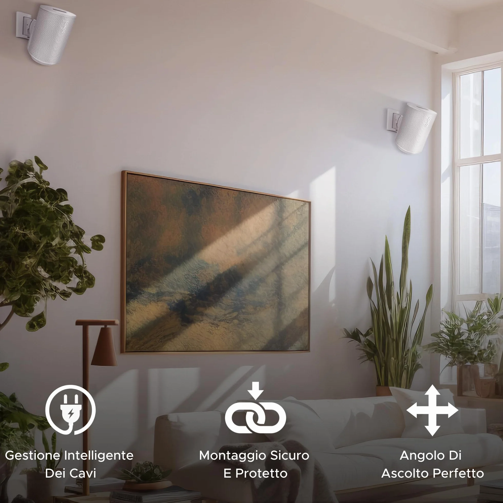 Supporto da Parete ERA 100 Inclinabile Girevole Bianco per Sonos ERA 100 & ERA 100 SL