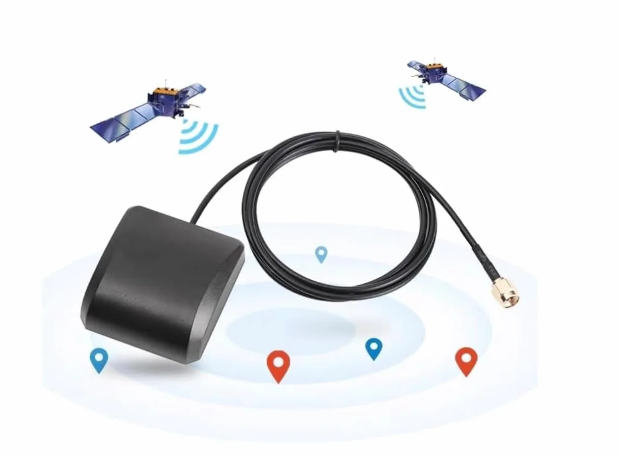 Antenna GPS Attiva per Auto 3 Metri 28dB SMA RG178 Base Magnetica