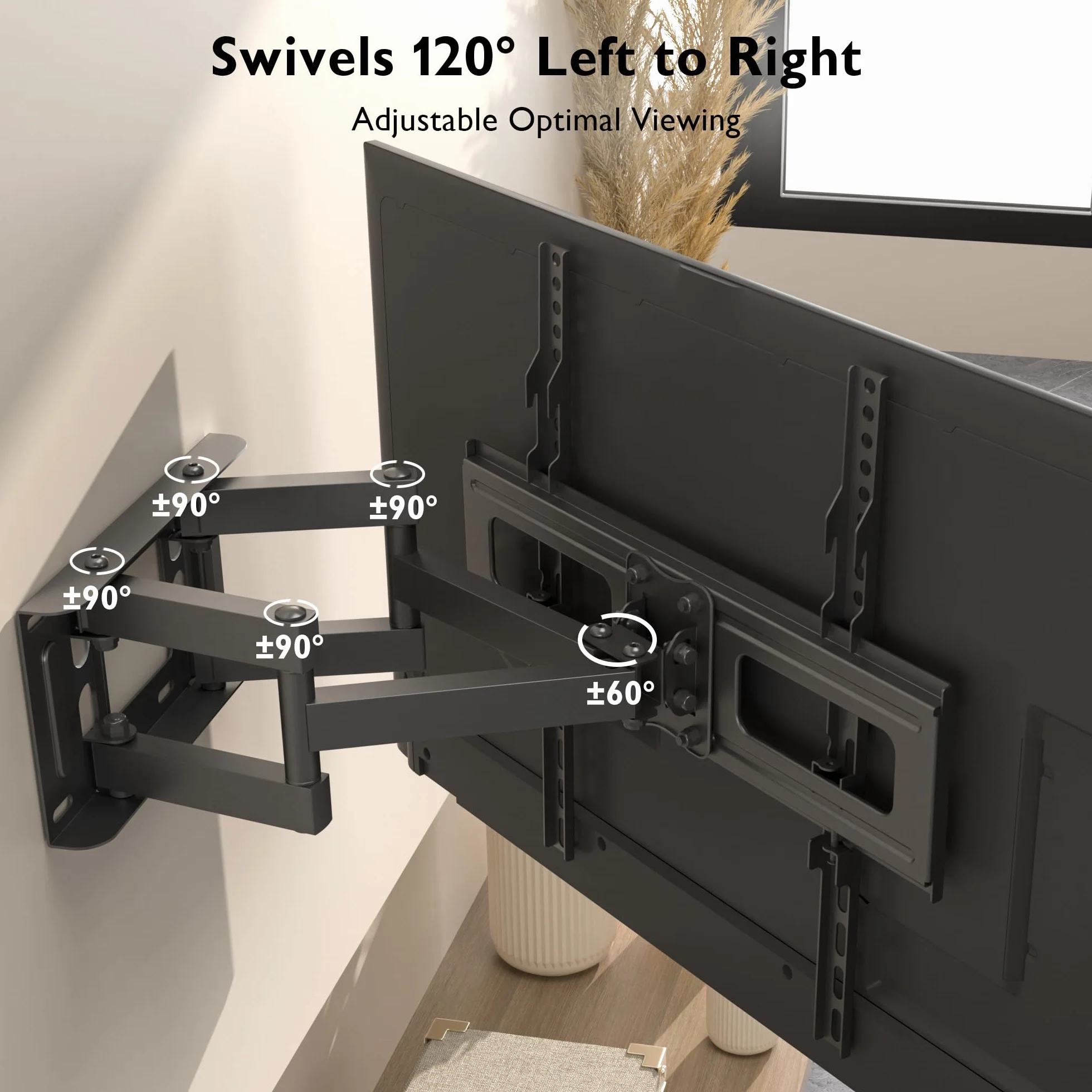 BONTEC Supporto TV Parete Inclinazione Girevole Doppio Braccio 23-70 inch 45kg VESA 400x400mm