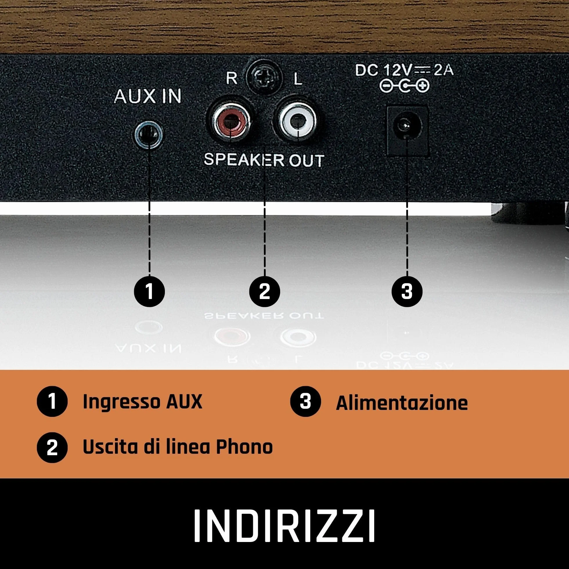 Lenco LS-100 Giradischi Hi-Fi Bluetooth 5.0 20 watt RMS Altoparlanti esterni