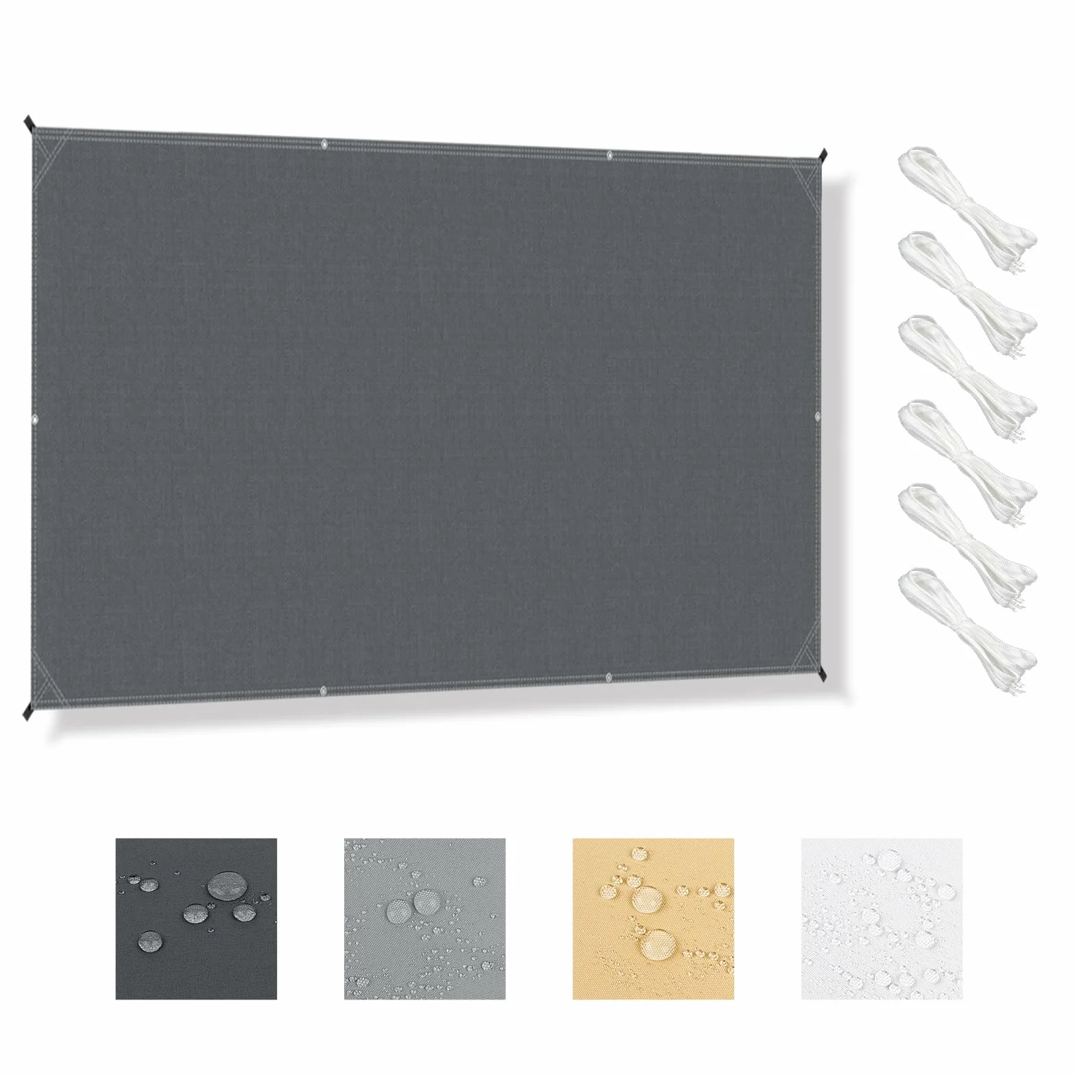 Tenda da Sole Impermeabile 1,5x2m Rettangolare Protezione UV 95% Vela Ombreggiante per Esterno Giardino Terrazza Pergola Antracite