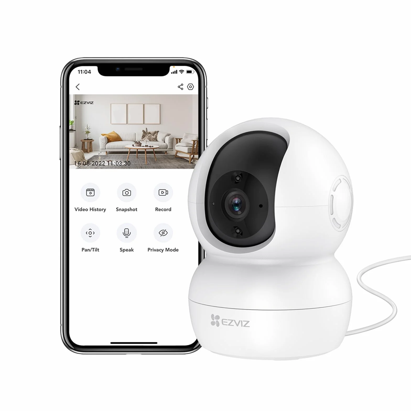 EZVIZ TY2 Telecamera da Interno Wifi IP 1080p Grandangolare Visione Notturna Audio Due Vie Compatibile con Alexa