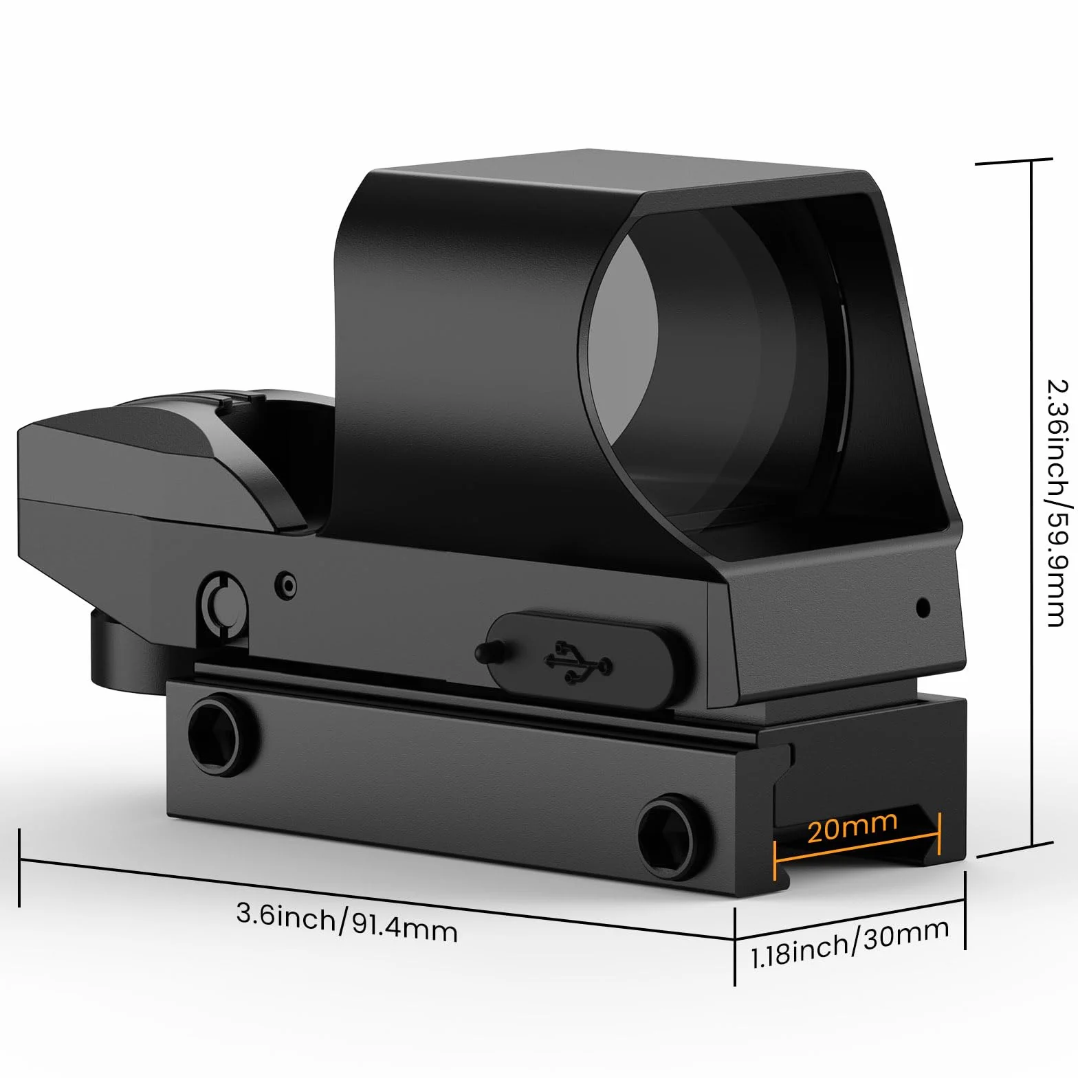 Feyachi RS-31 Mirino a Puntino Rosso Reflex Sight, 4 Reticoli Regolabili, 6 Livelli di Luminosità per Fucili, Montatura Picatinny