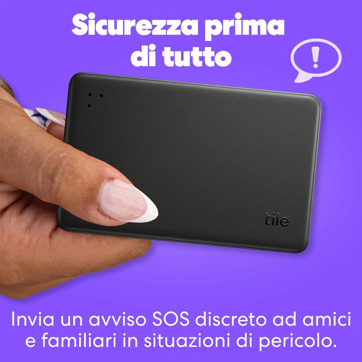 Tile by Life360 Slim Localizzatore Bluetooth Portafogli Tracker 1 Pacchetto Nero