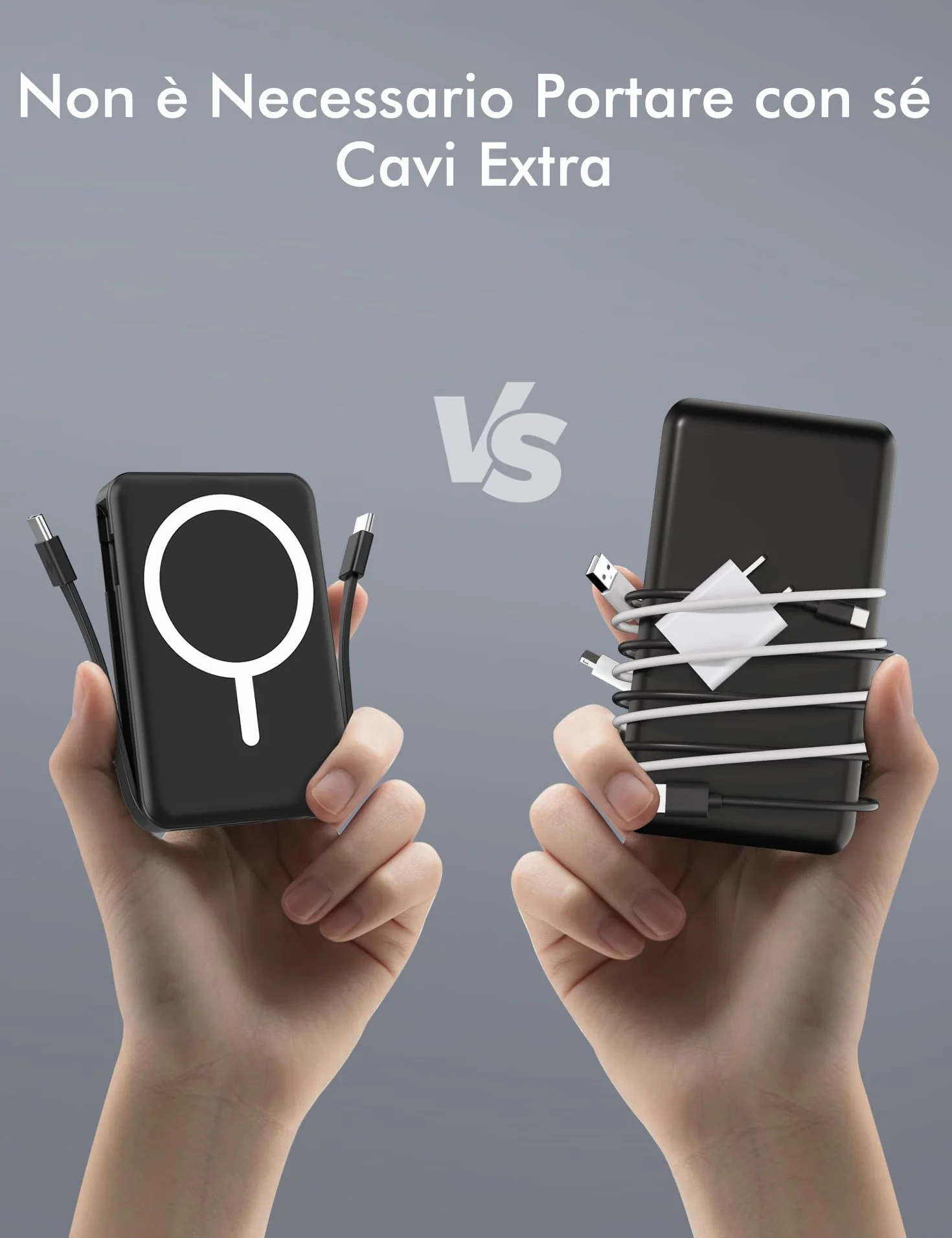 Powerbank Mag-Safe 10000mAh Magnetico Wireless 20W PD Ricarica Rapida per iPhone 17/16/15/14/13/12 Series Nero