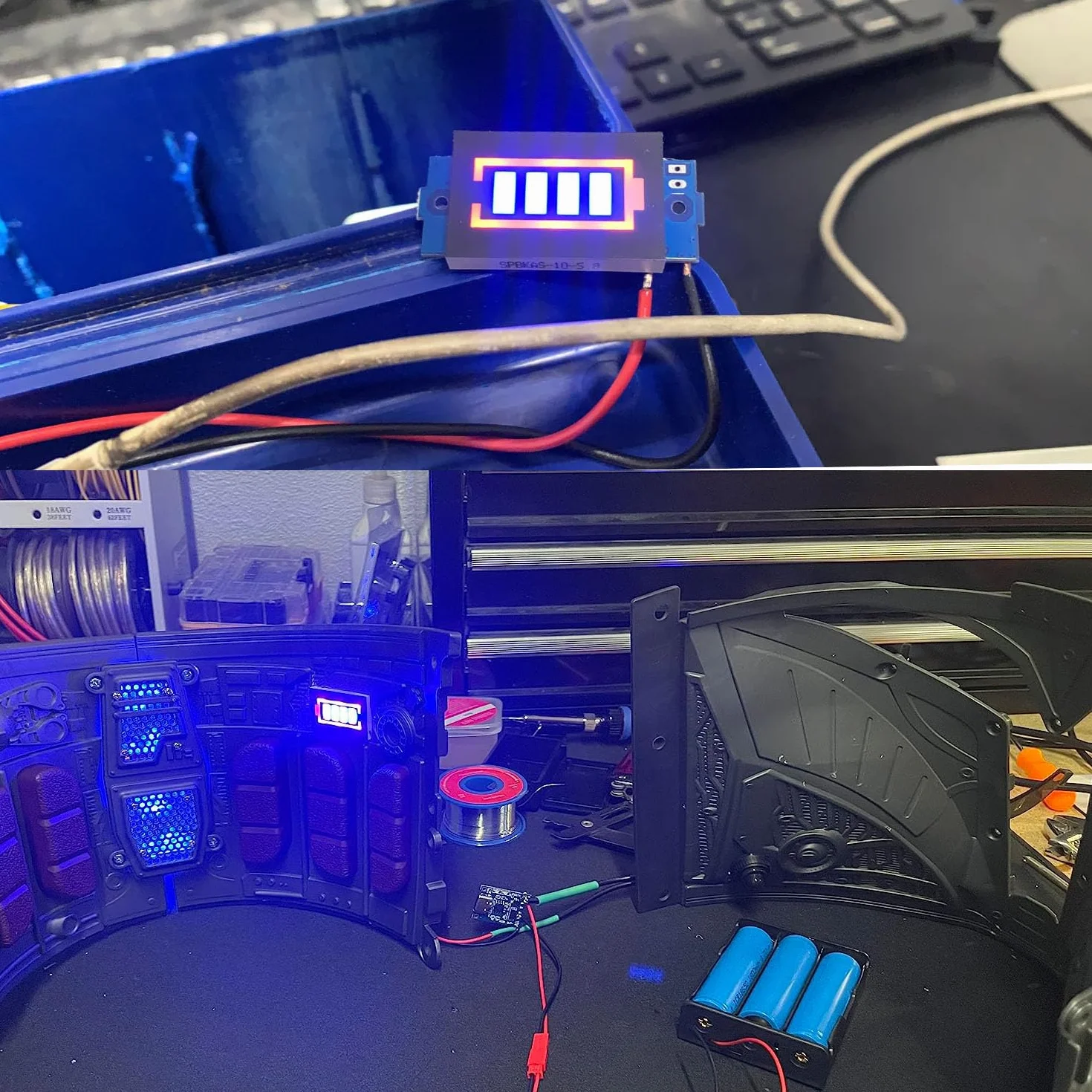RUNCCI-YUN 2S Modulo Indicatore di Capacità Della Batteria Al Litio 8.4V Blu Tester Display LED per batterie 18650 4PCS